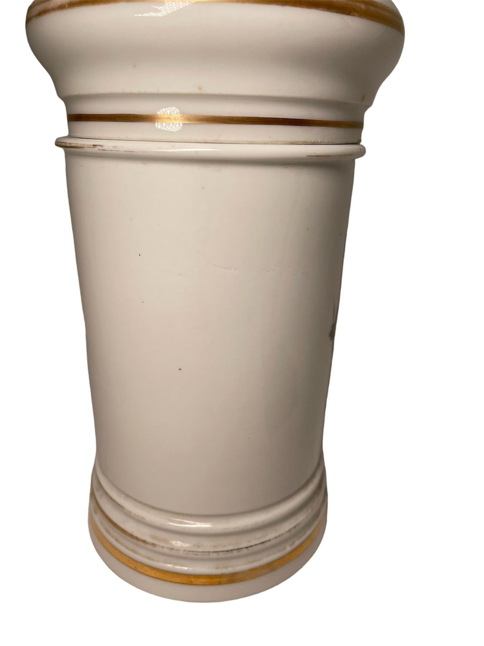 French Porcelain Apothecary Jar For Sale 2