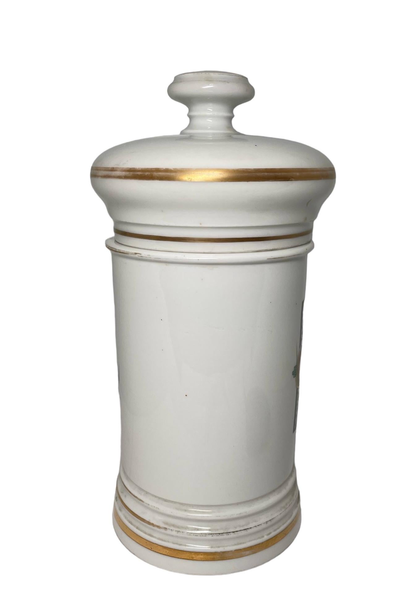 French Porcelain Apothecary Jar For Sale 3