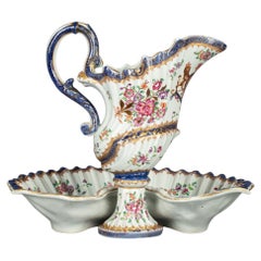 Antique French Porcelain Armorial Ewer and Basin, Samson, circa 1890
