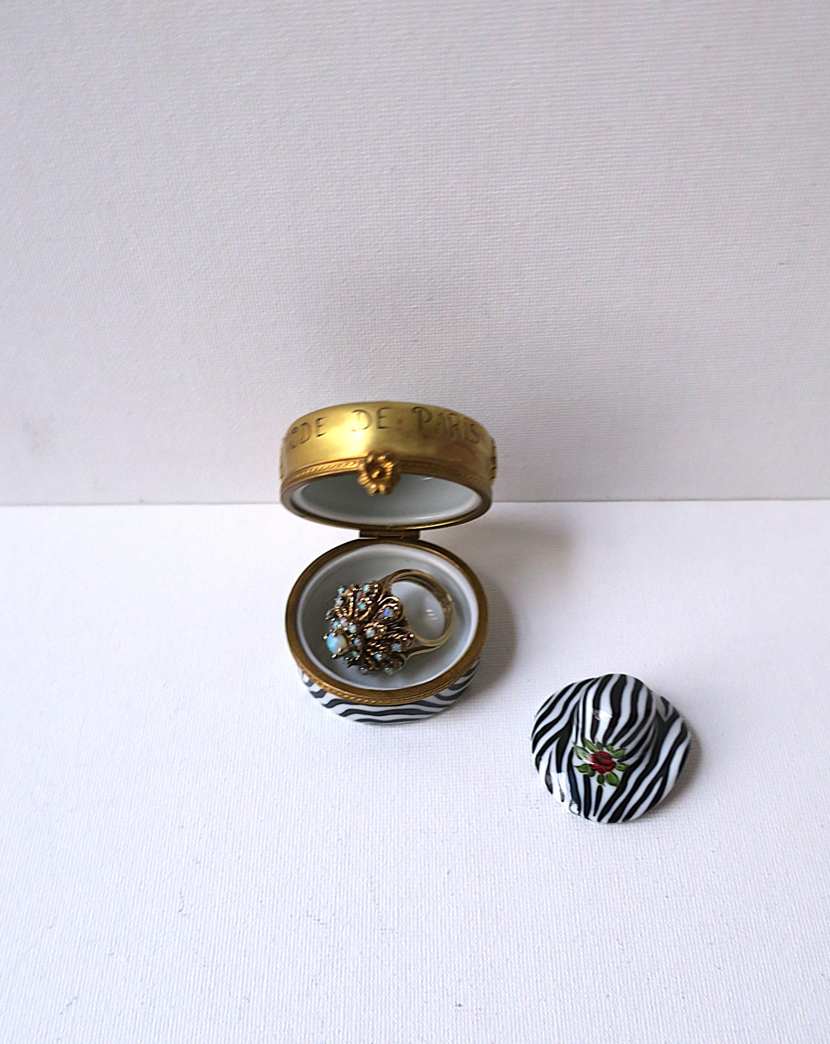 French Porcelain Box Zebra Design 5