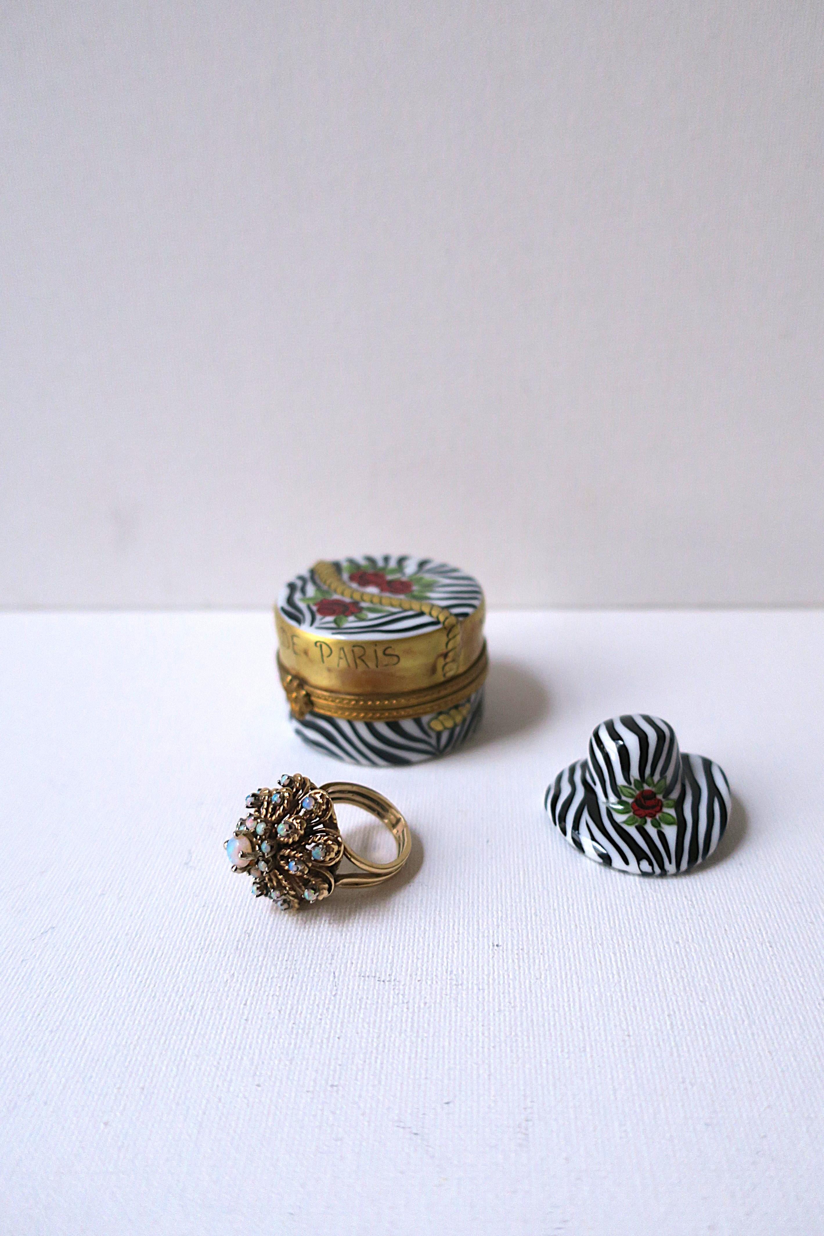 French Porcelain Box Zebra Design 6