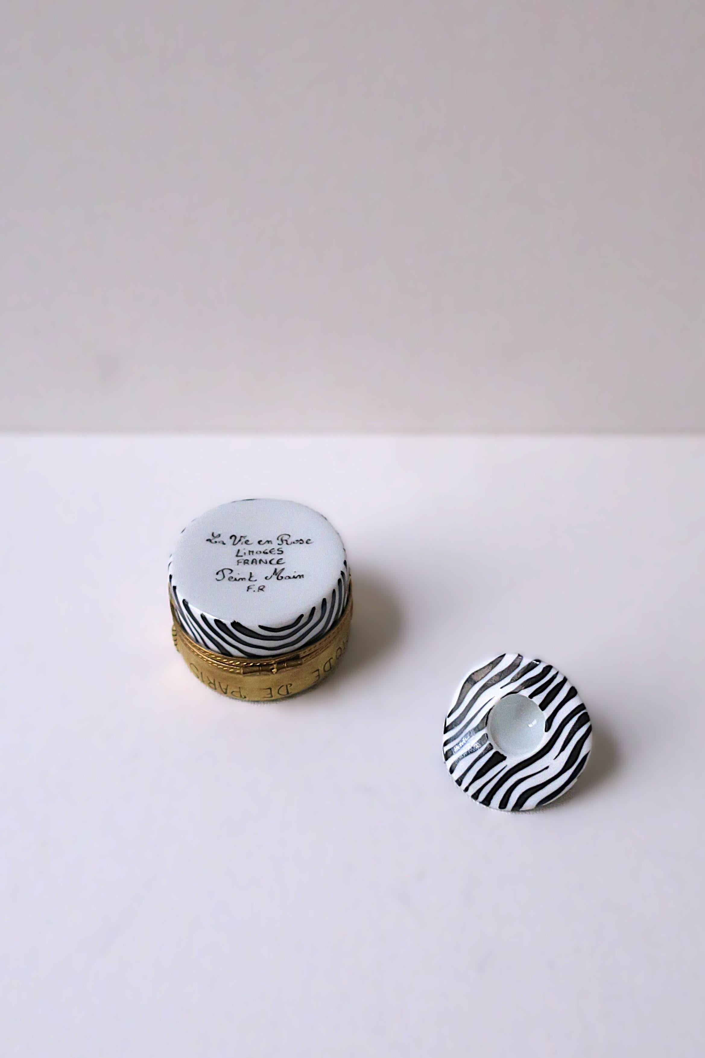French Porcelain Box Zebra Design 11