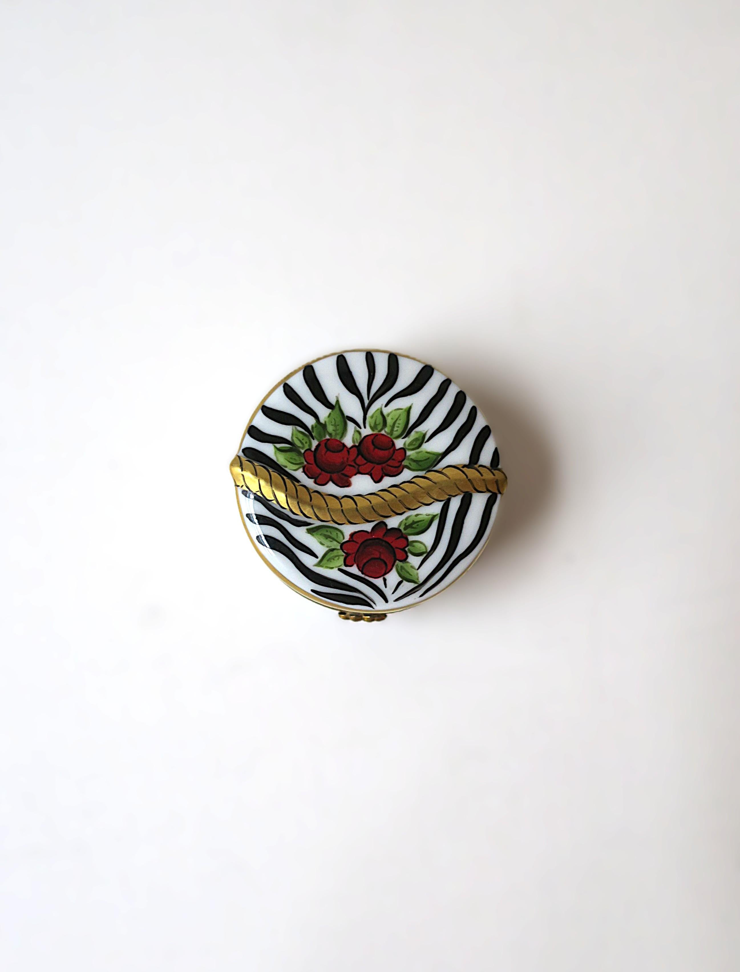 French Porcelain Box Zebra Design 1