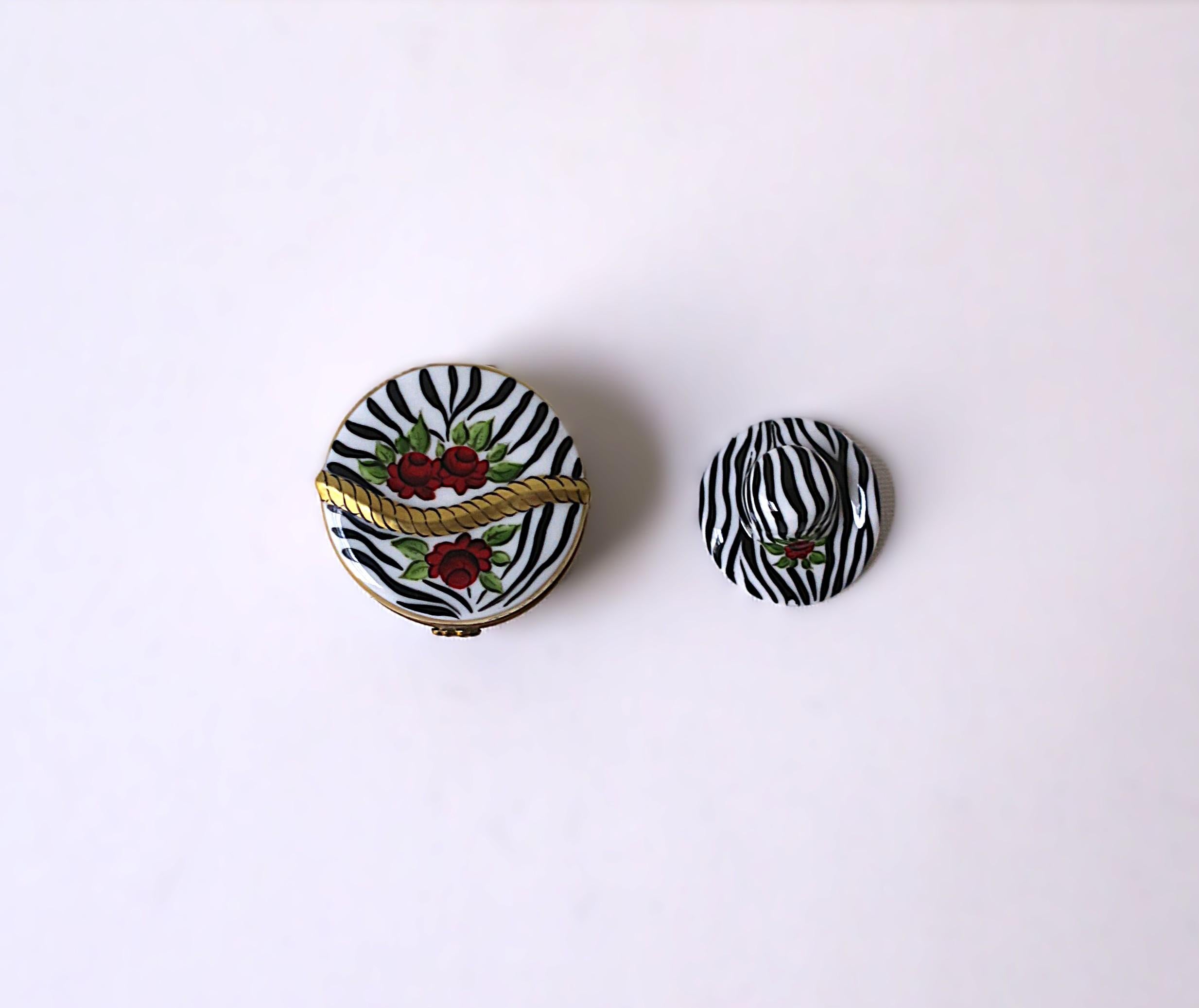 French Porcelain Box Zebra Design 2