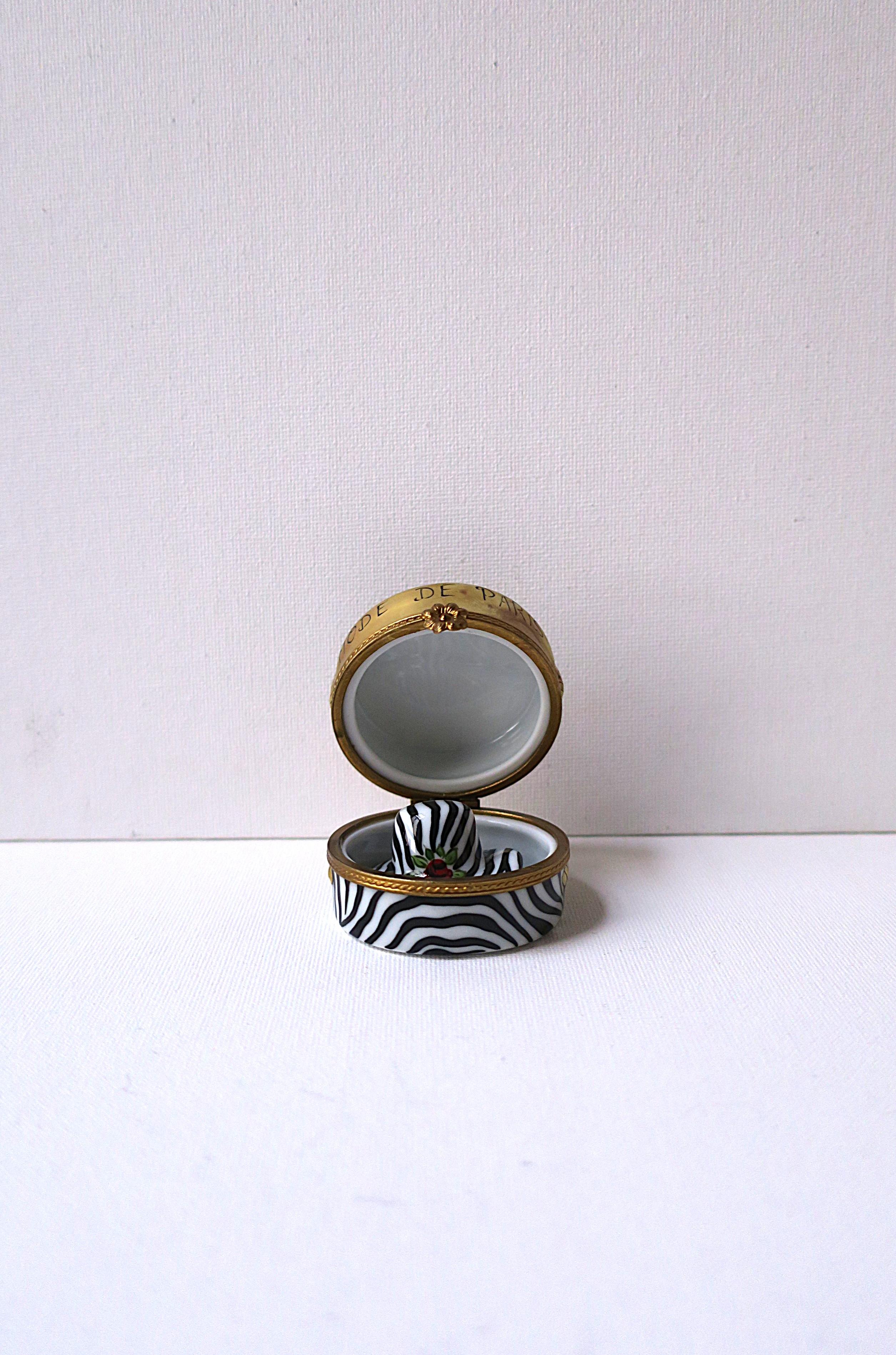 French Porcelain Box Zebra Design 3