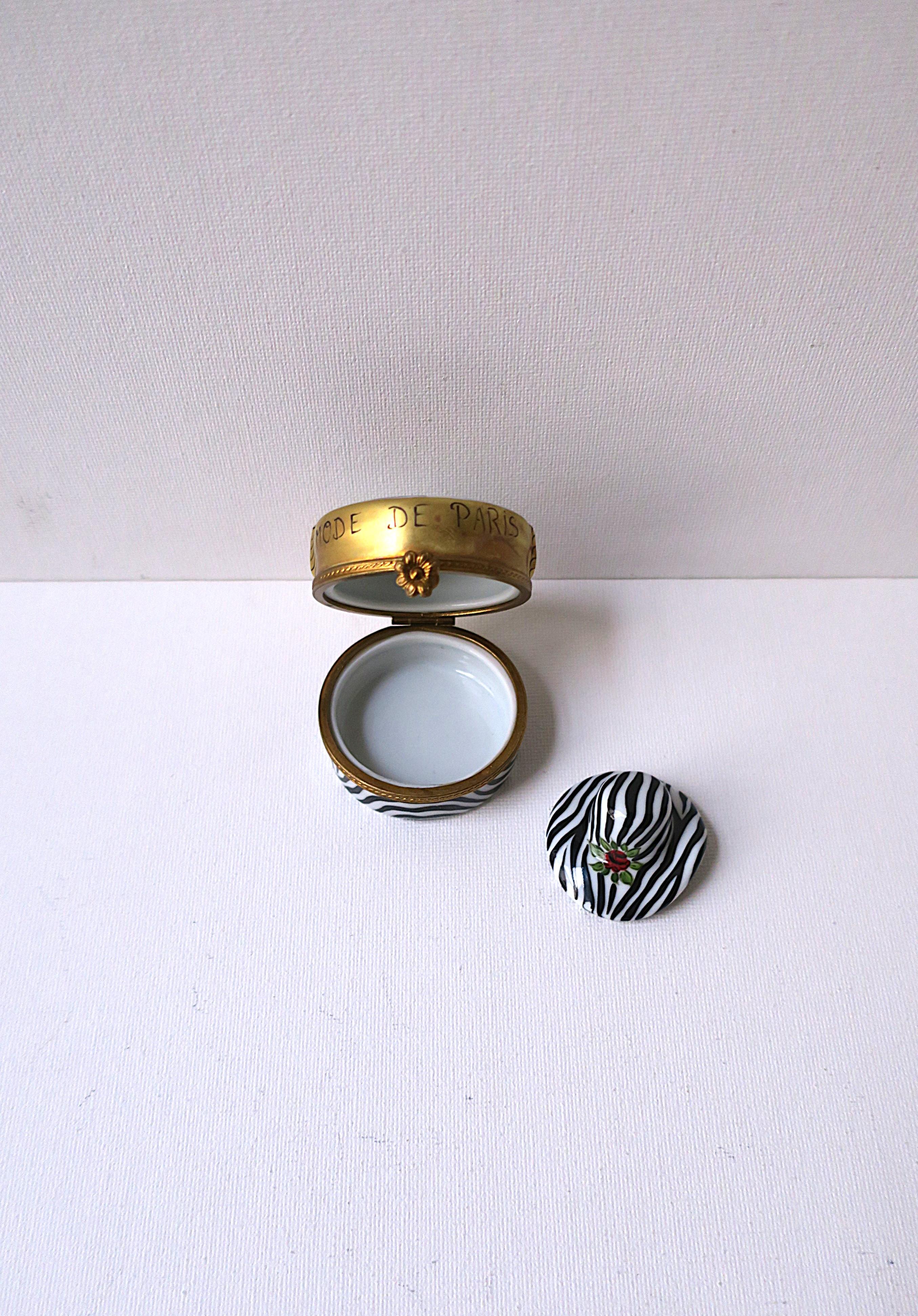 French Porcelain Box Zebra Design 4