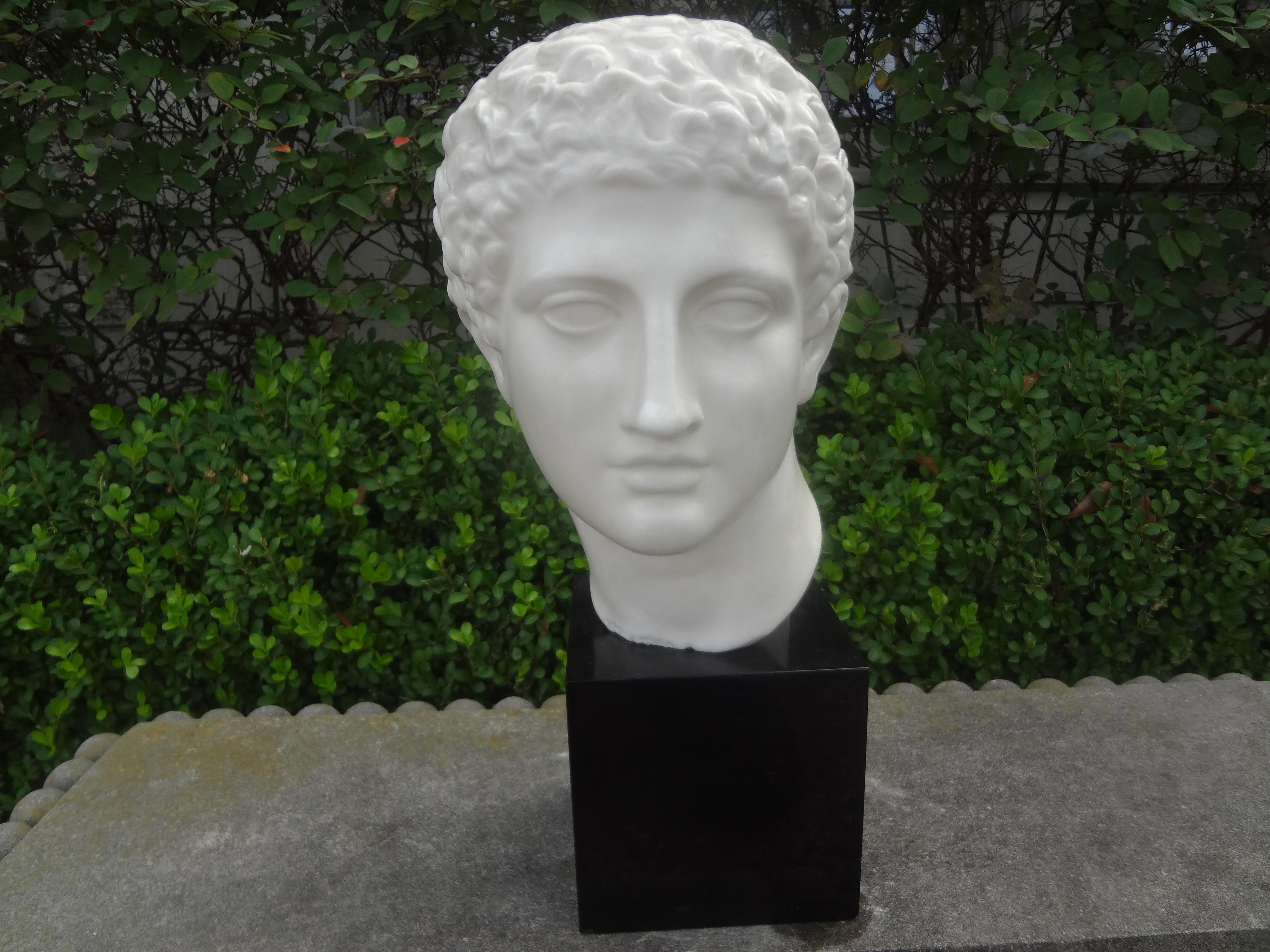 Classical Roman French Porcelain Bust of Classical Male For Sale