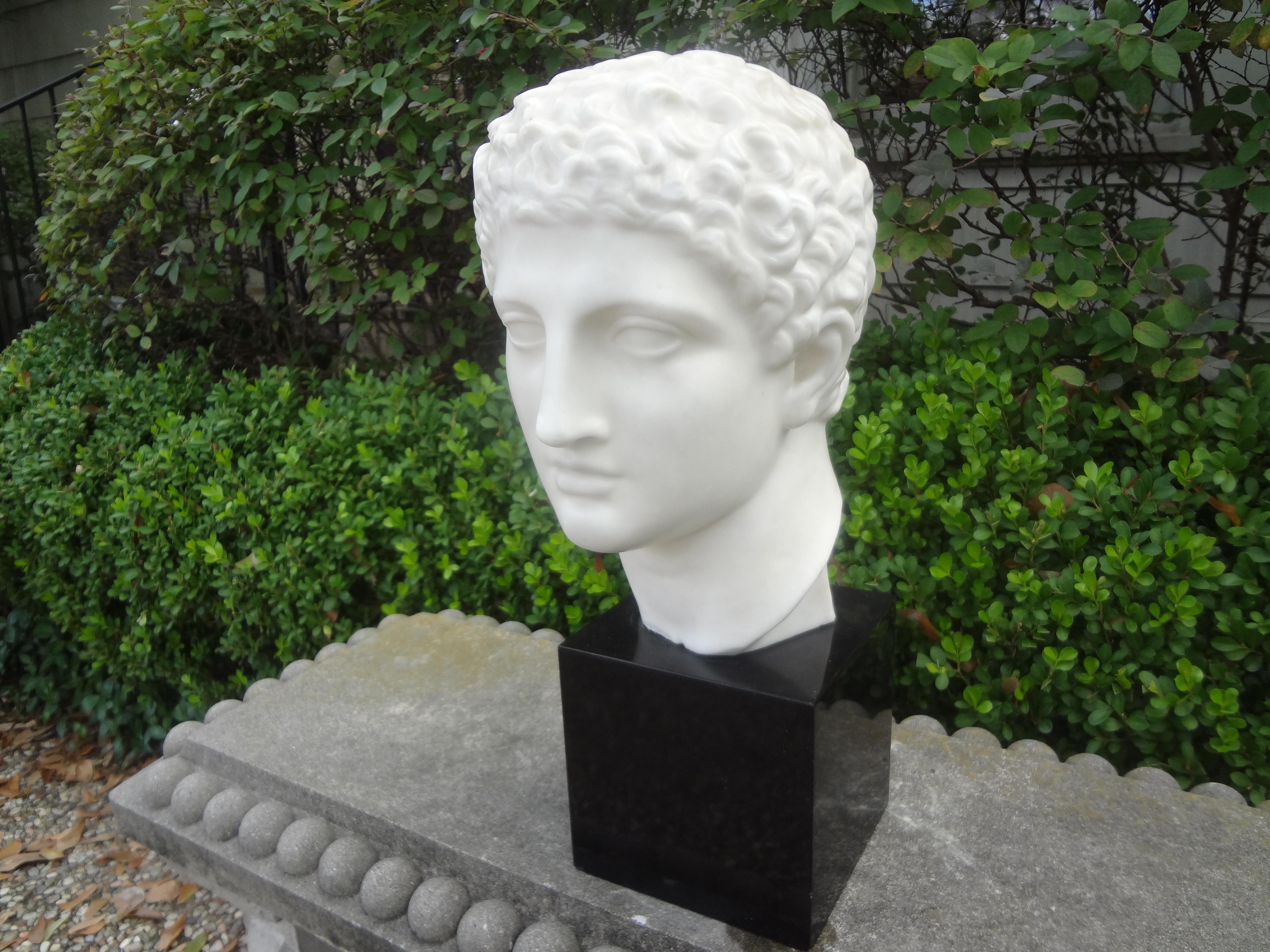 Mid-20th Century French Porcelain Bust of Classical Male For Sale