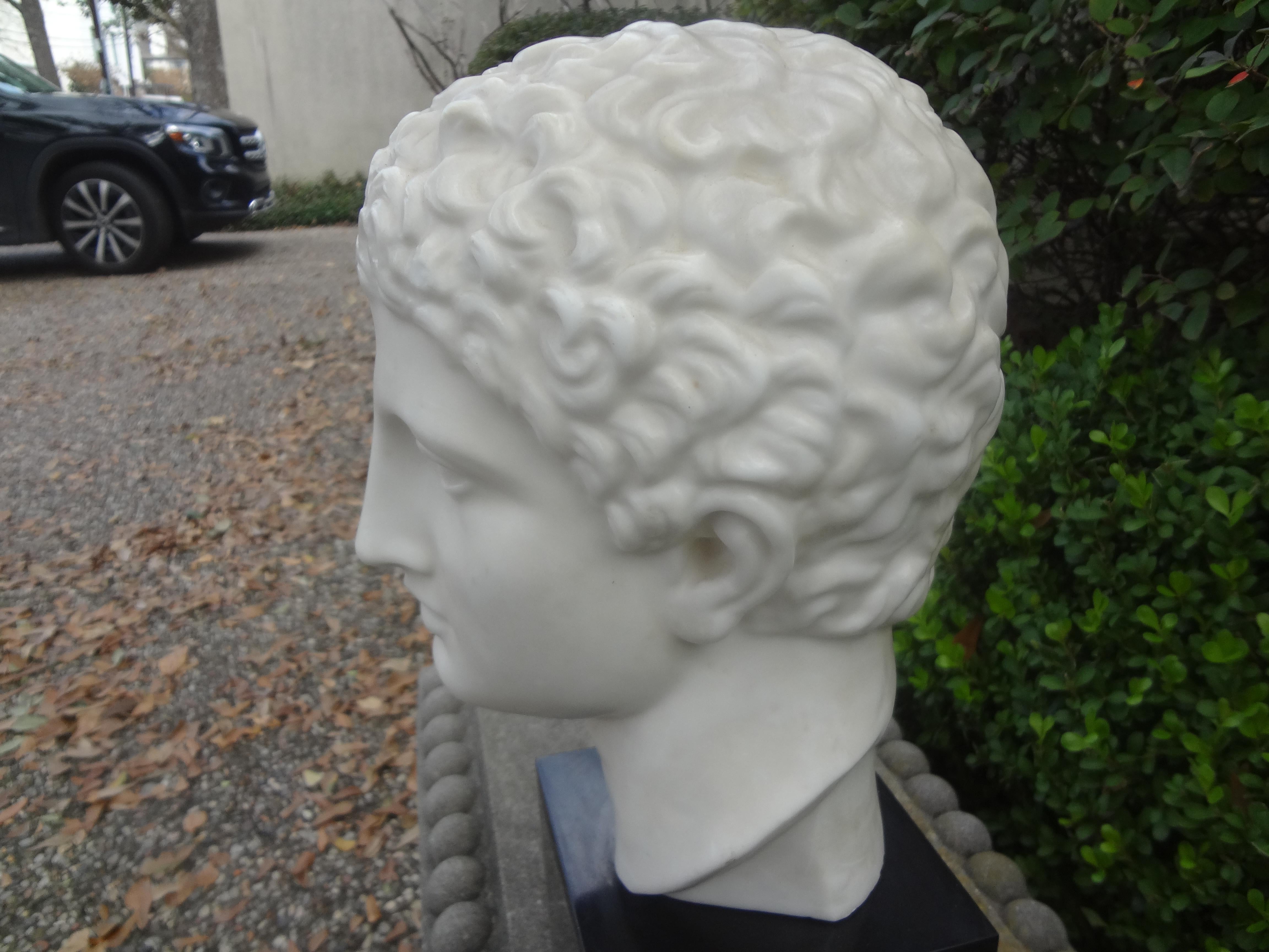 French Porcelain Bust of Classical Male For Sale 1