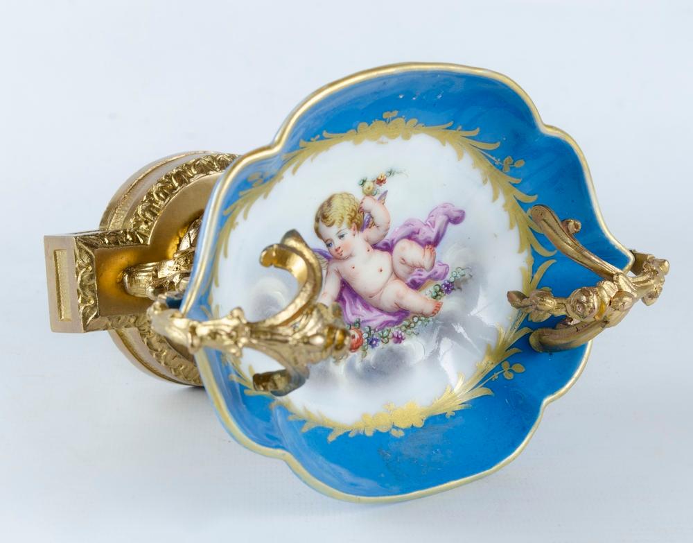 Napoleon III French porcelain centerpiece, mid-19th century Sevres. For Sale