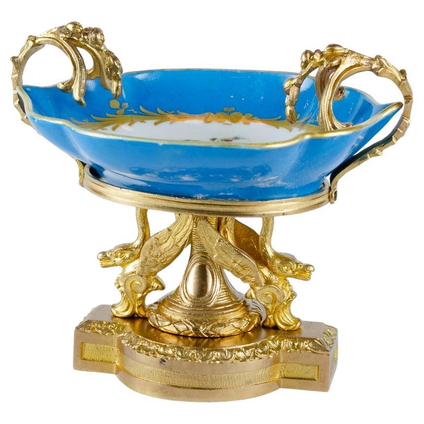 French porcelain centerpiece, mid-19th century Sevres. For Sale