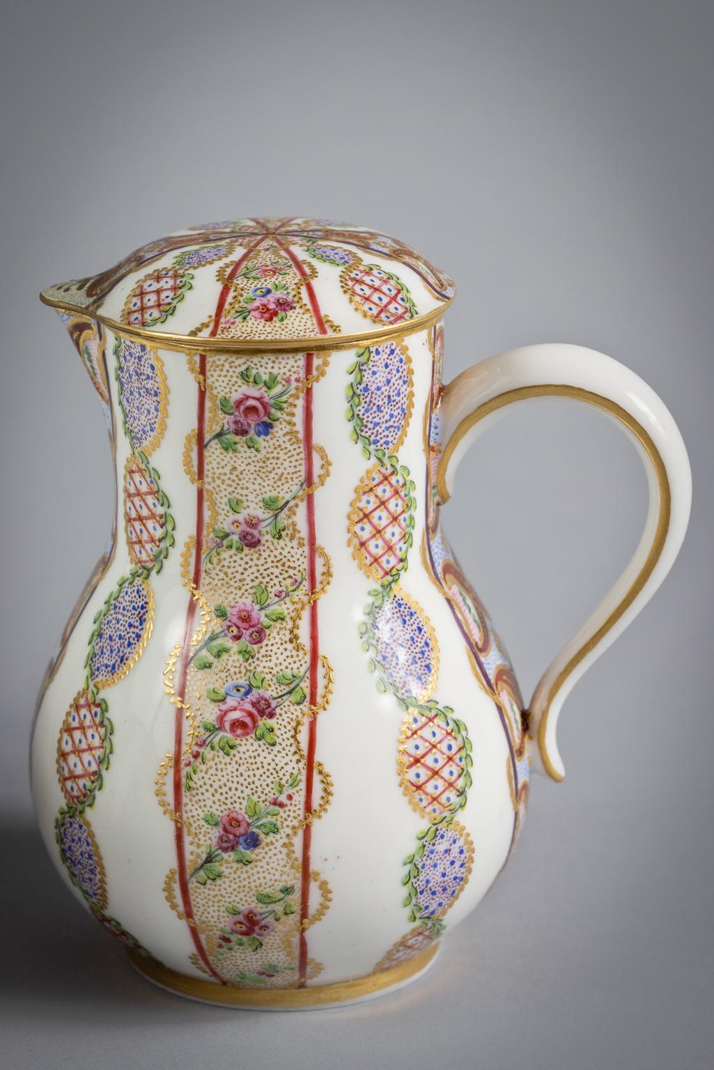 French Porcelain Covered Ewer and Bowl, Sevres, circa 1765 In Good Condition For Sale In New York, NY