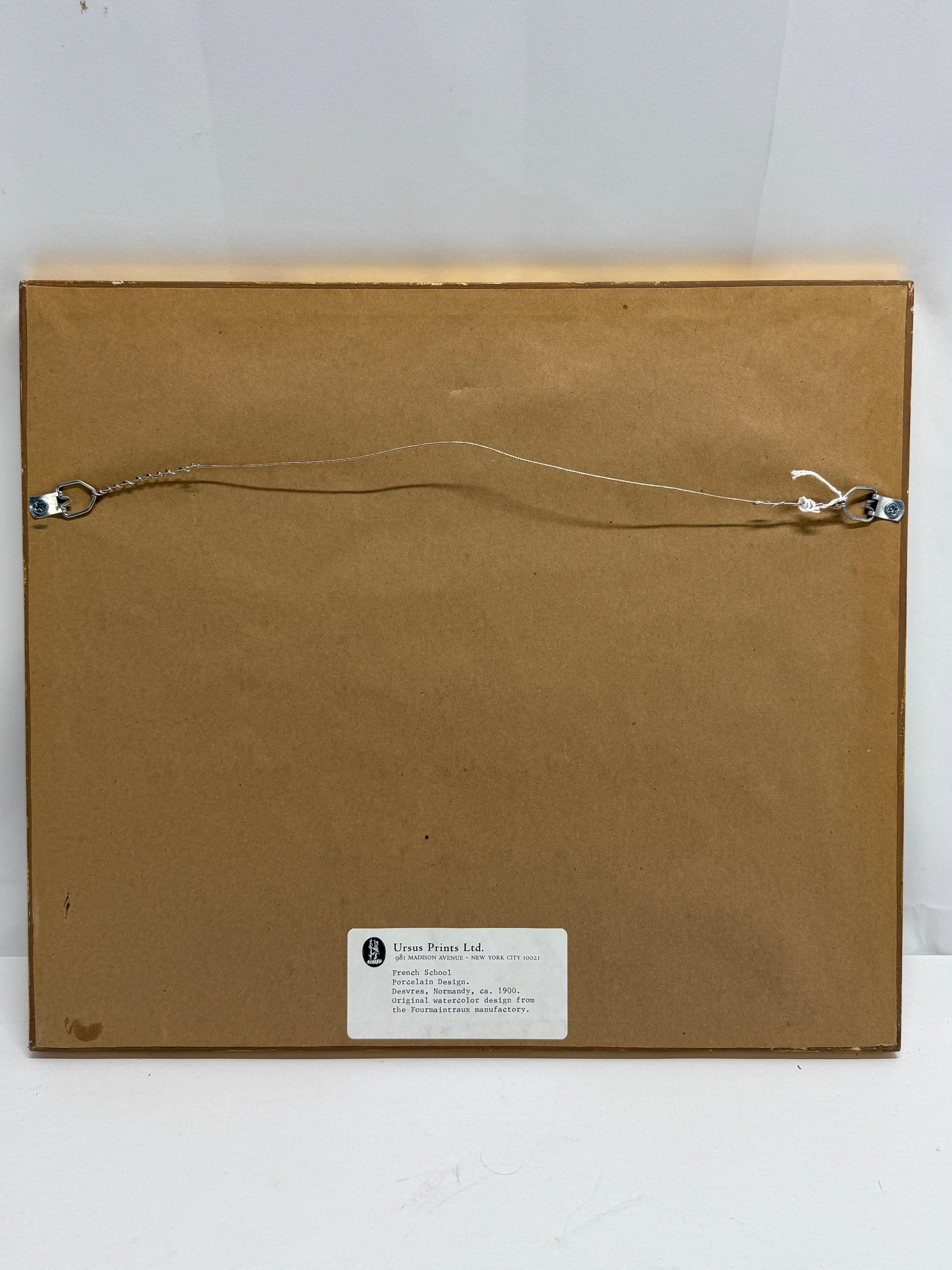Soie Aquarelle à motif de porcelaine française, Manufacture Fourmaintraux, Desvres, vers 1900 en vente