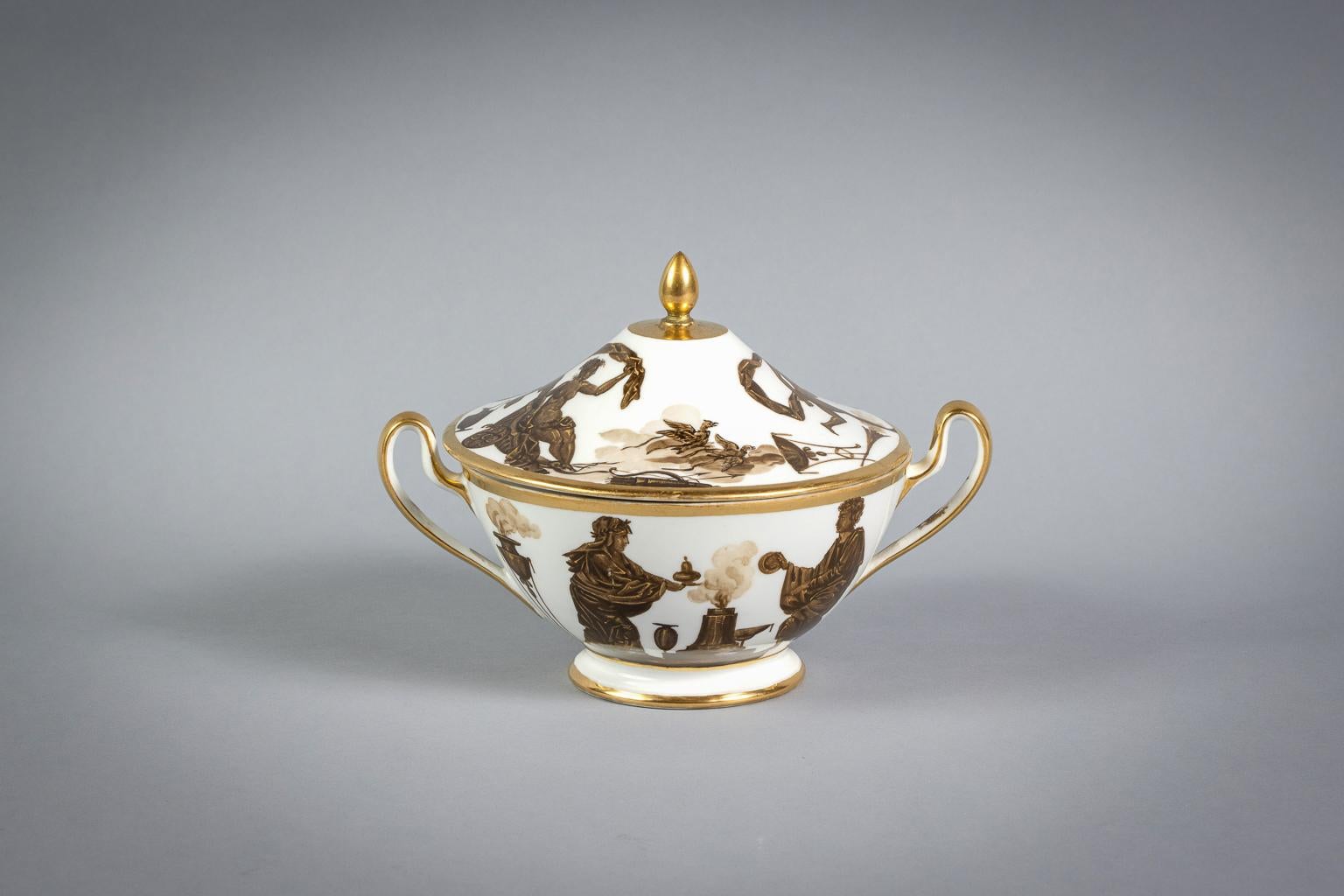 Mid-19th Century French Porcelain Dessert Service, circa 1840 For Sale