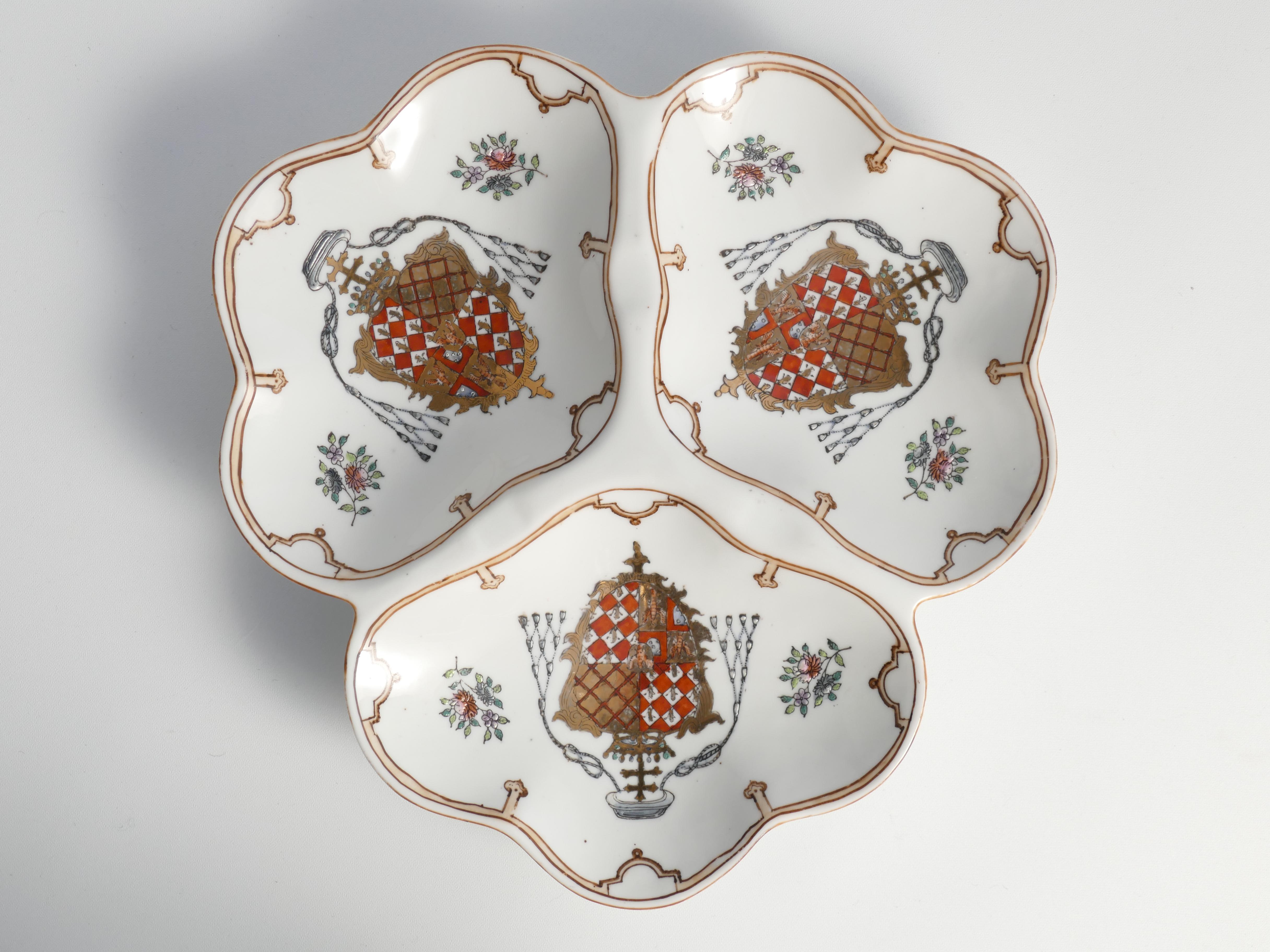 French Porcelain Divided Presentation Dish by House Of Toussi Court For Sale 2