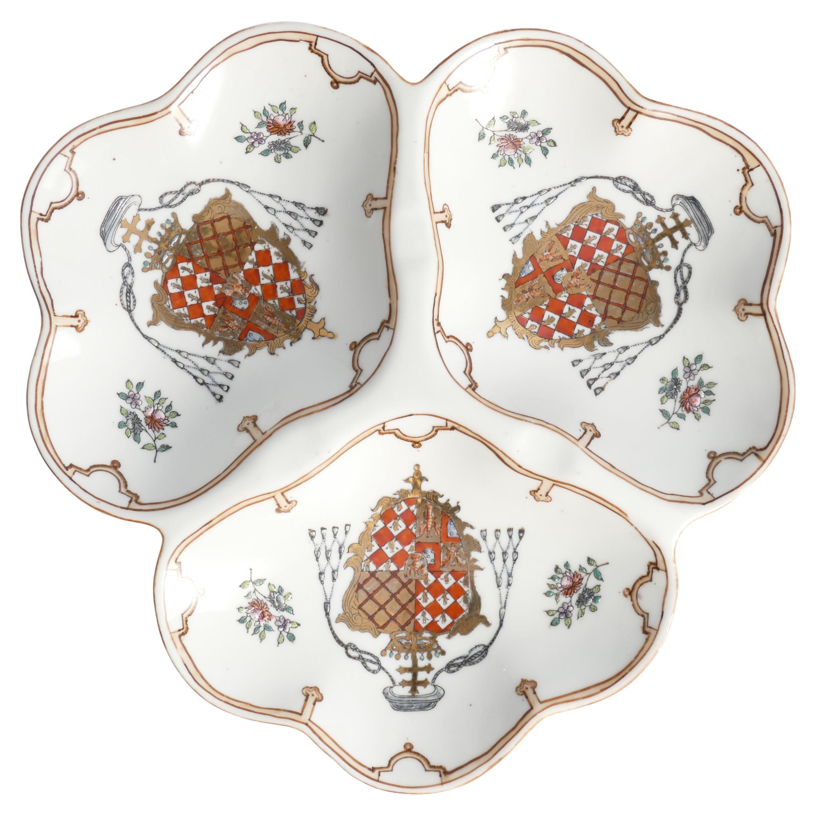 French Porcelain Divided Presentation Dish by House Of Toussi Court For Sale