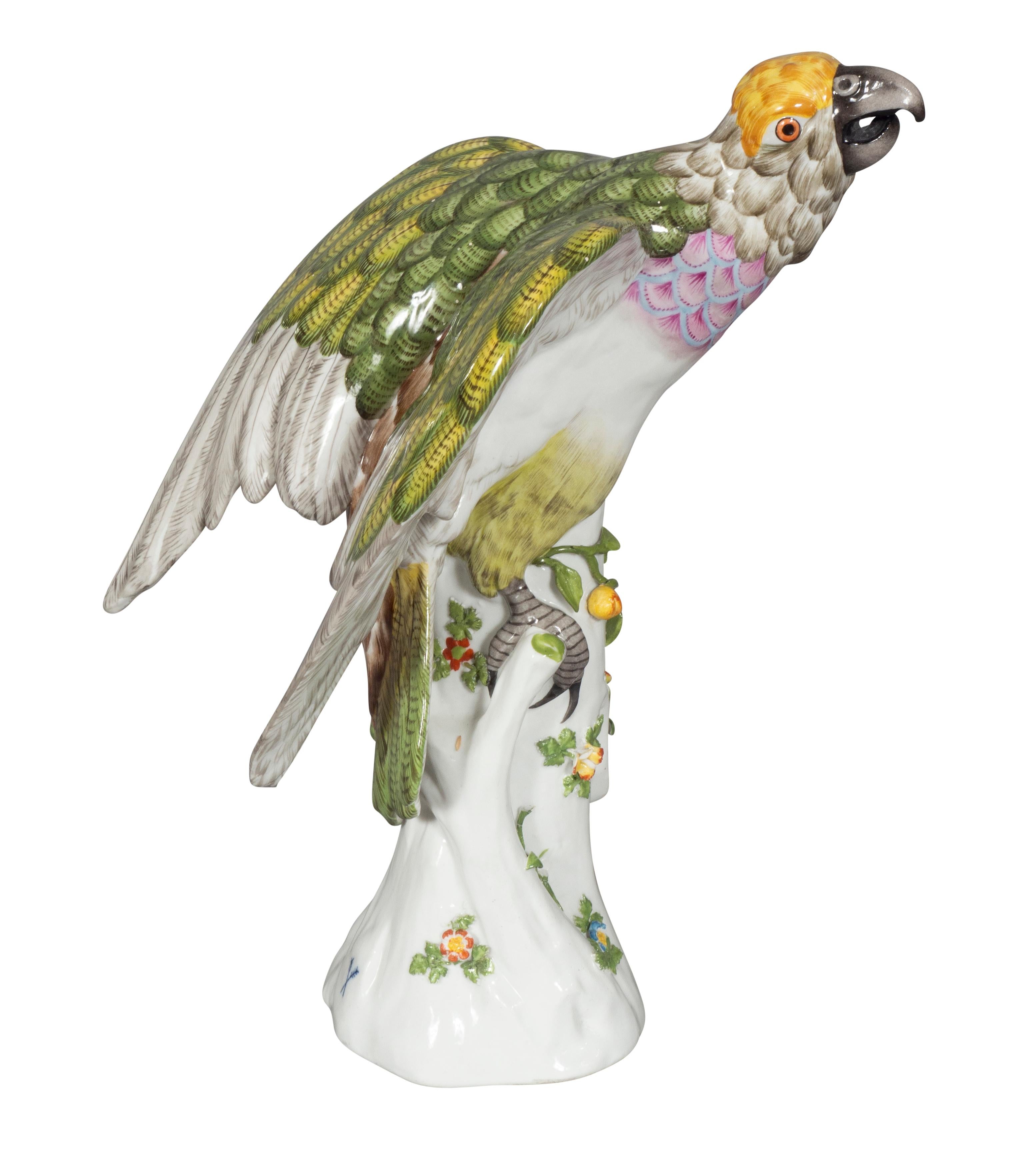 French Porcelain Figure of a Parrot For Sale 3