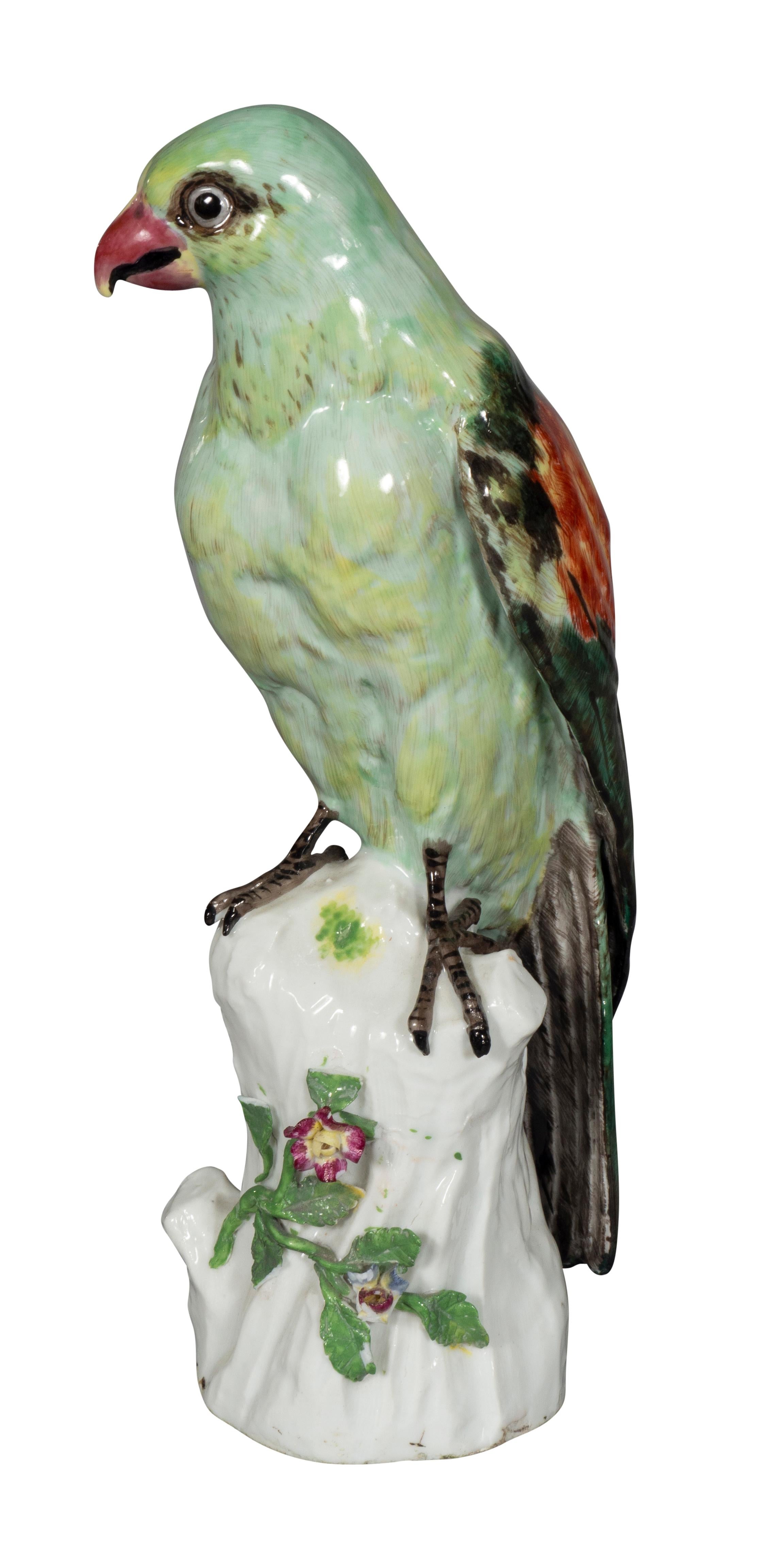 19th Century French Porcelain Figure of a Parrot For Sale