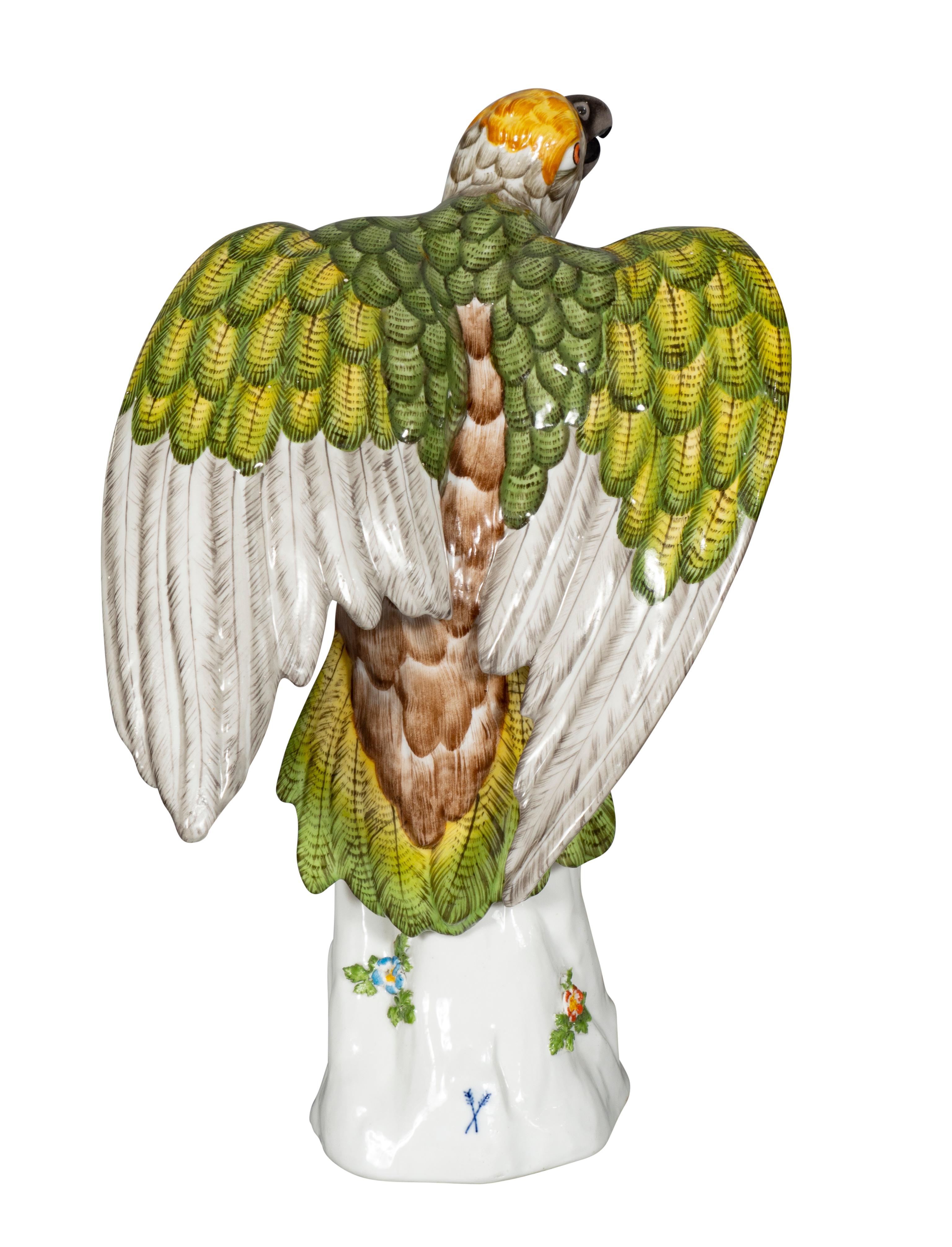 French Porcelain Figure of a Parrot For Sale 1