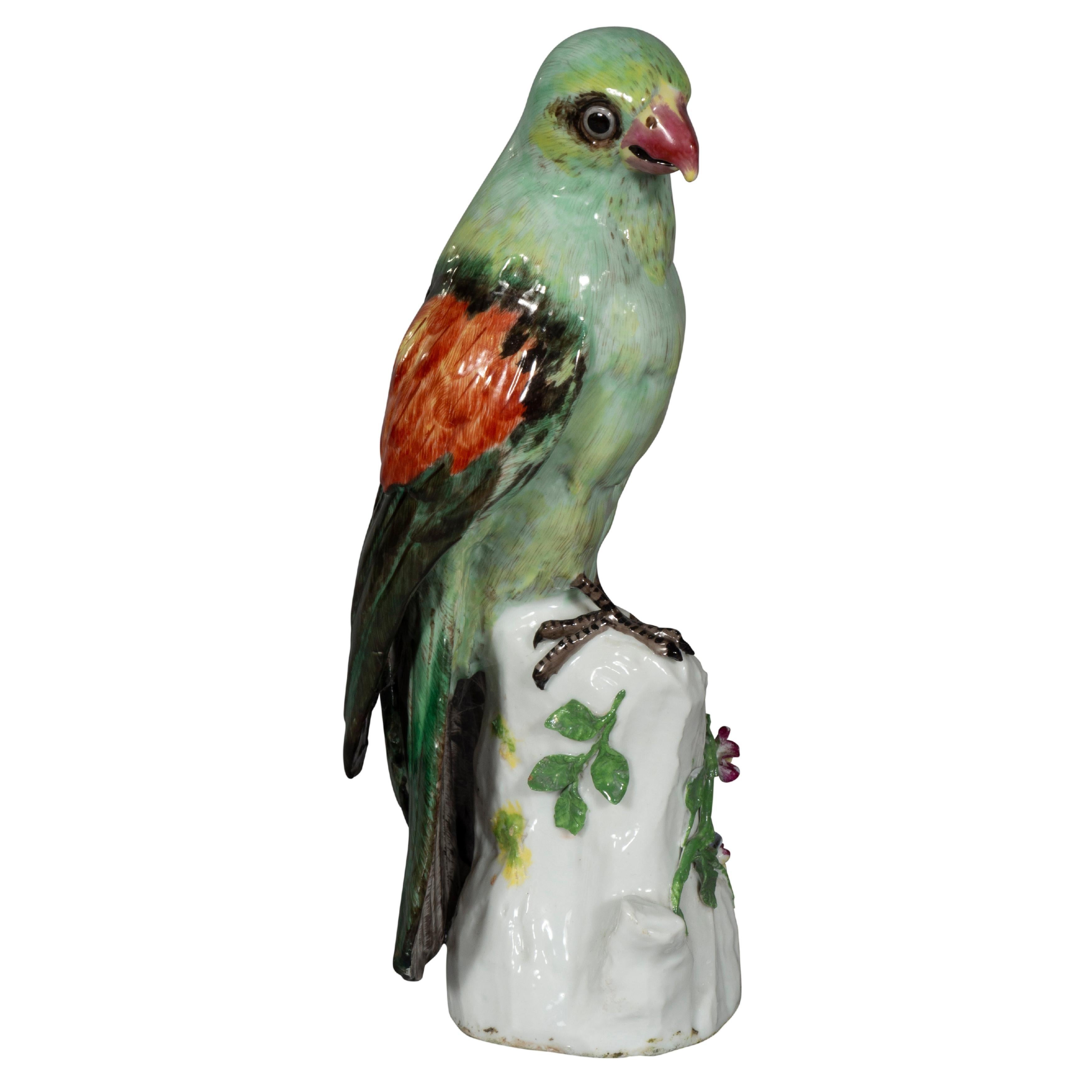 French Porcelain Figure of a Parrot