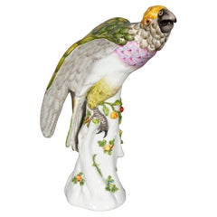 Französische Porzellanfigur eines Papageis