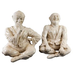Paire de figurines en porcelaine française du milieu du siècle dernier