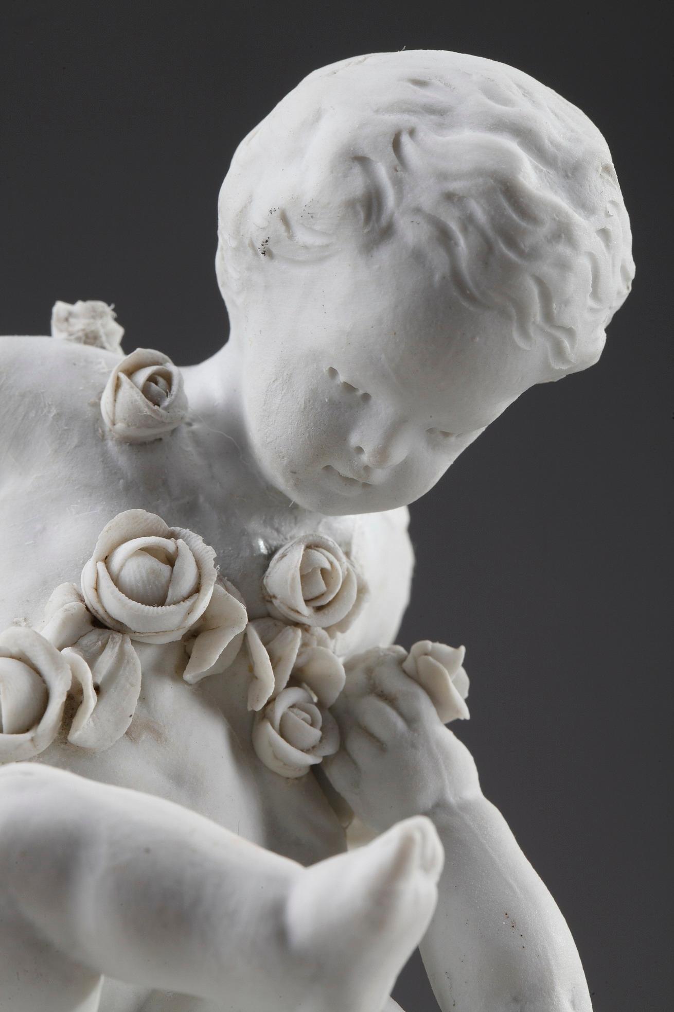 Neoclassical French Porcelain Figurines, Children Playing, in Sevres Style