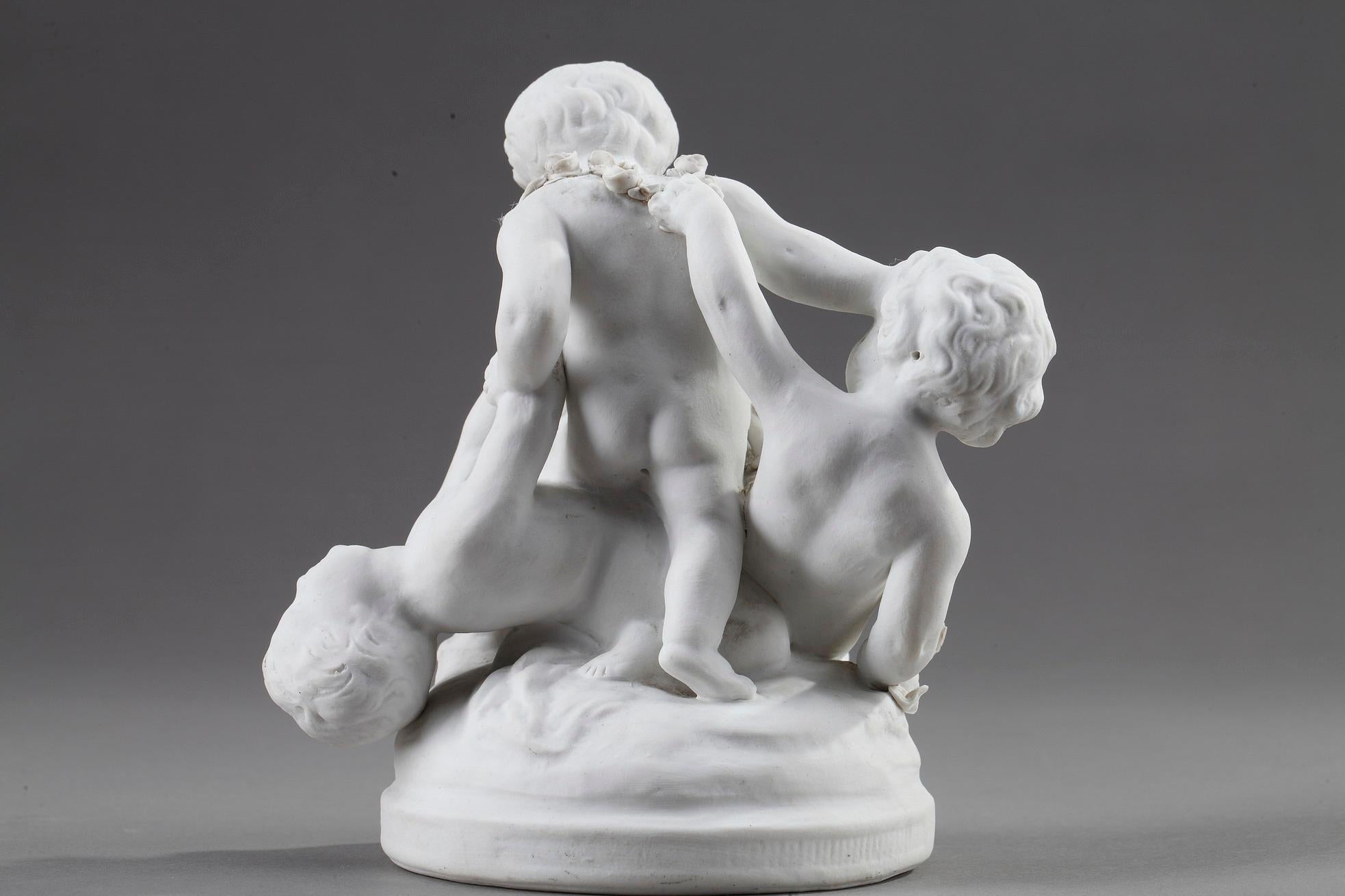French Porcelain Figurines, Children Playing, in Sevres Style 1