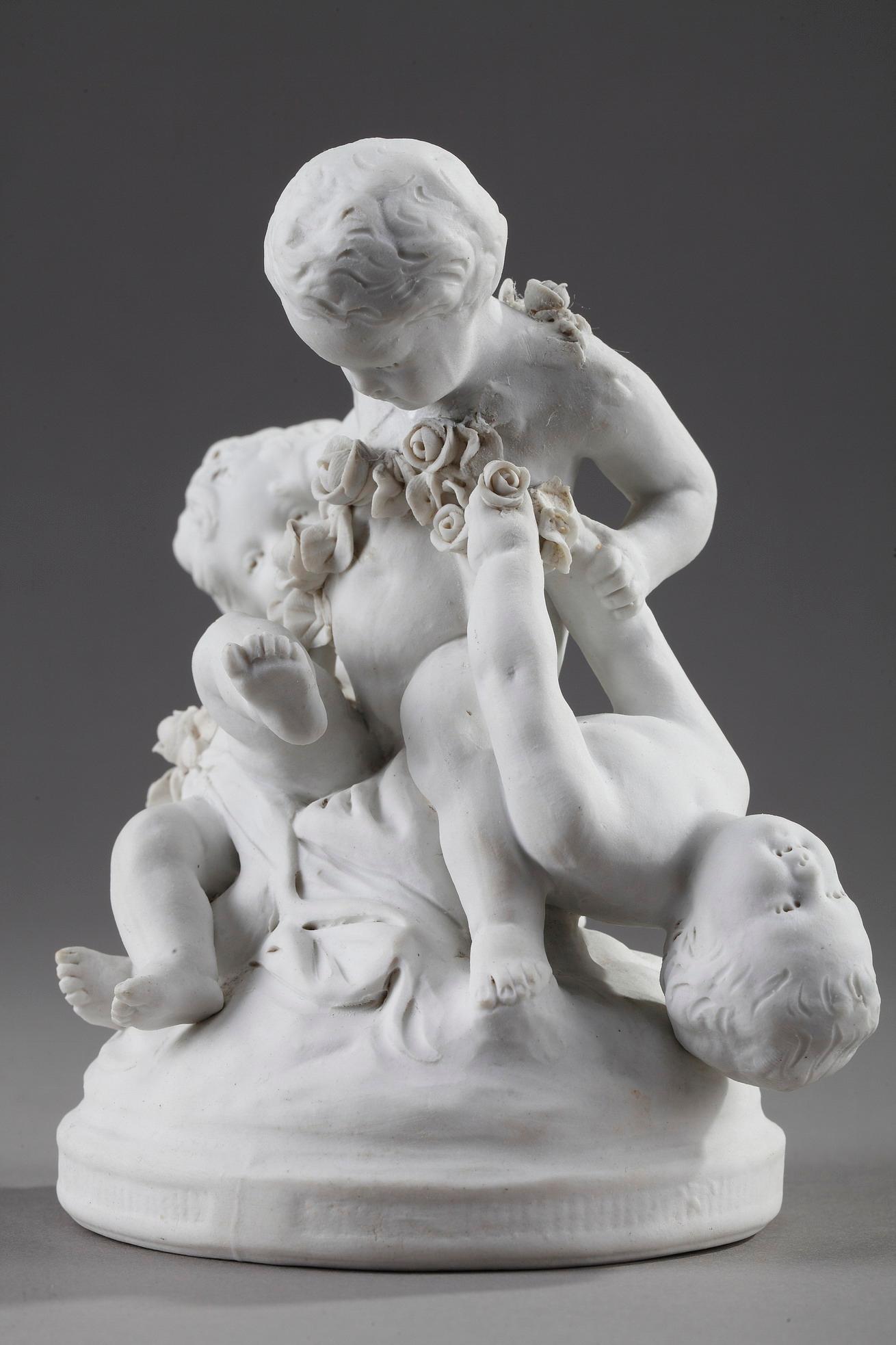 French Porcelain Figurines, Children Playing, in Sevres Style 2