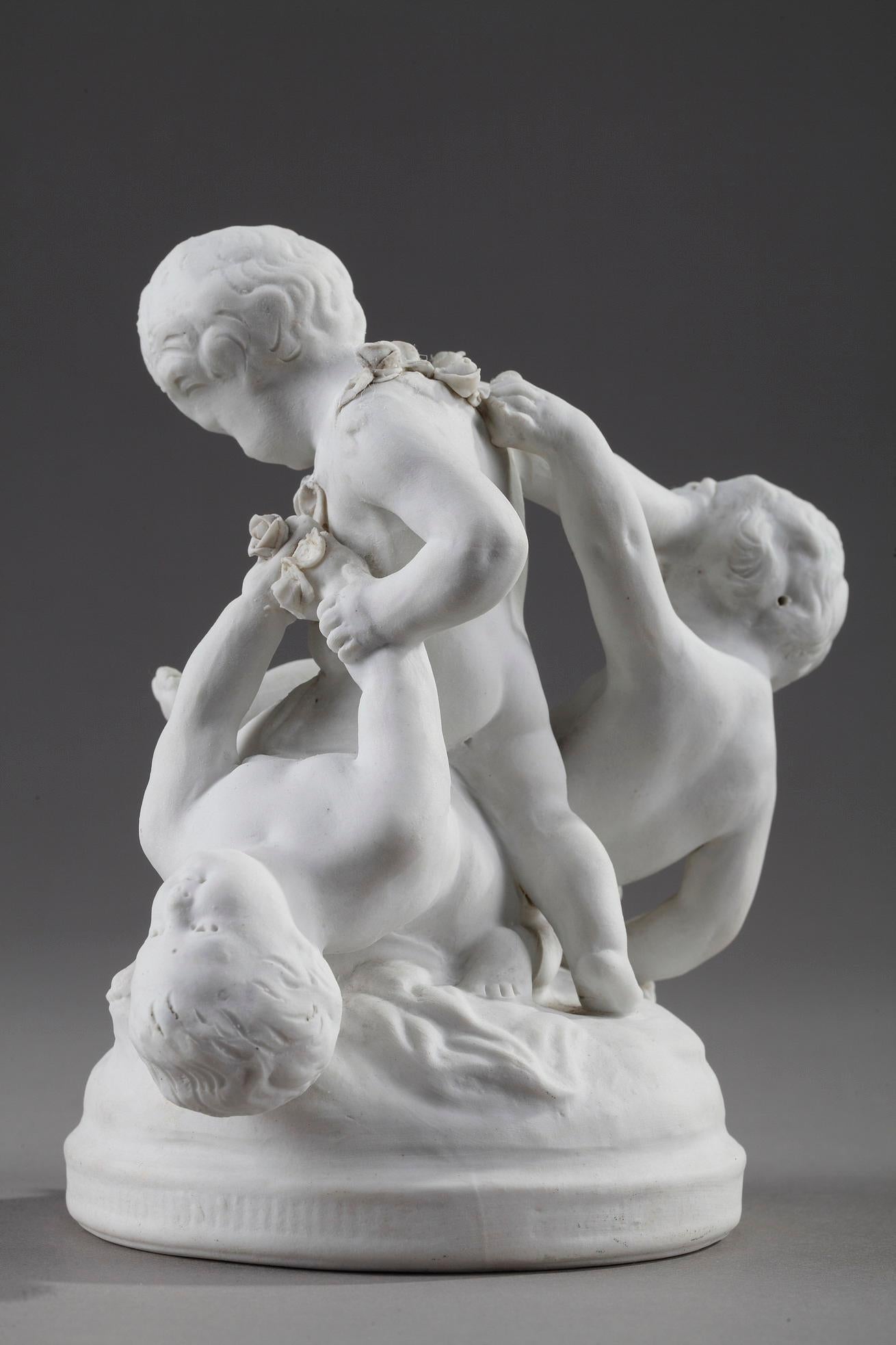 French Porcelain Figurines, Children Playing, in Sevres Style 3