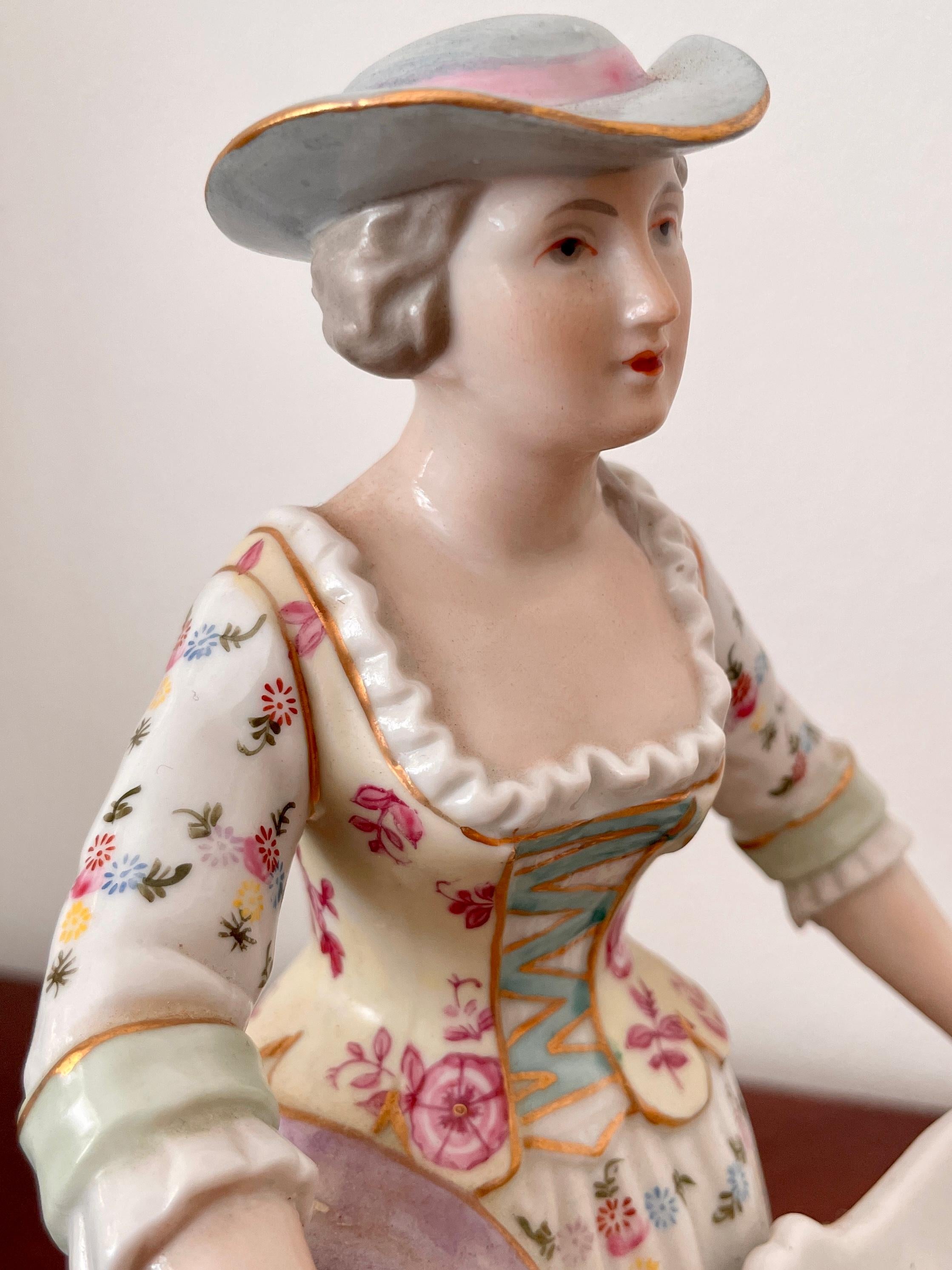 French Porcelain Figurines of a Couple in Spring - a Pair 4