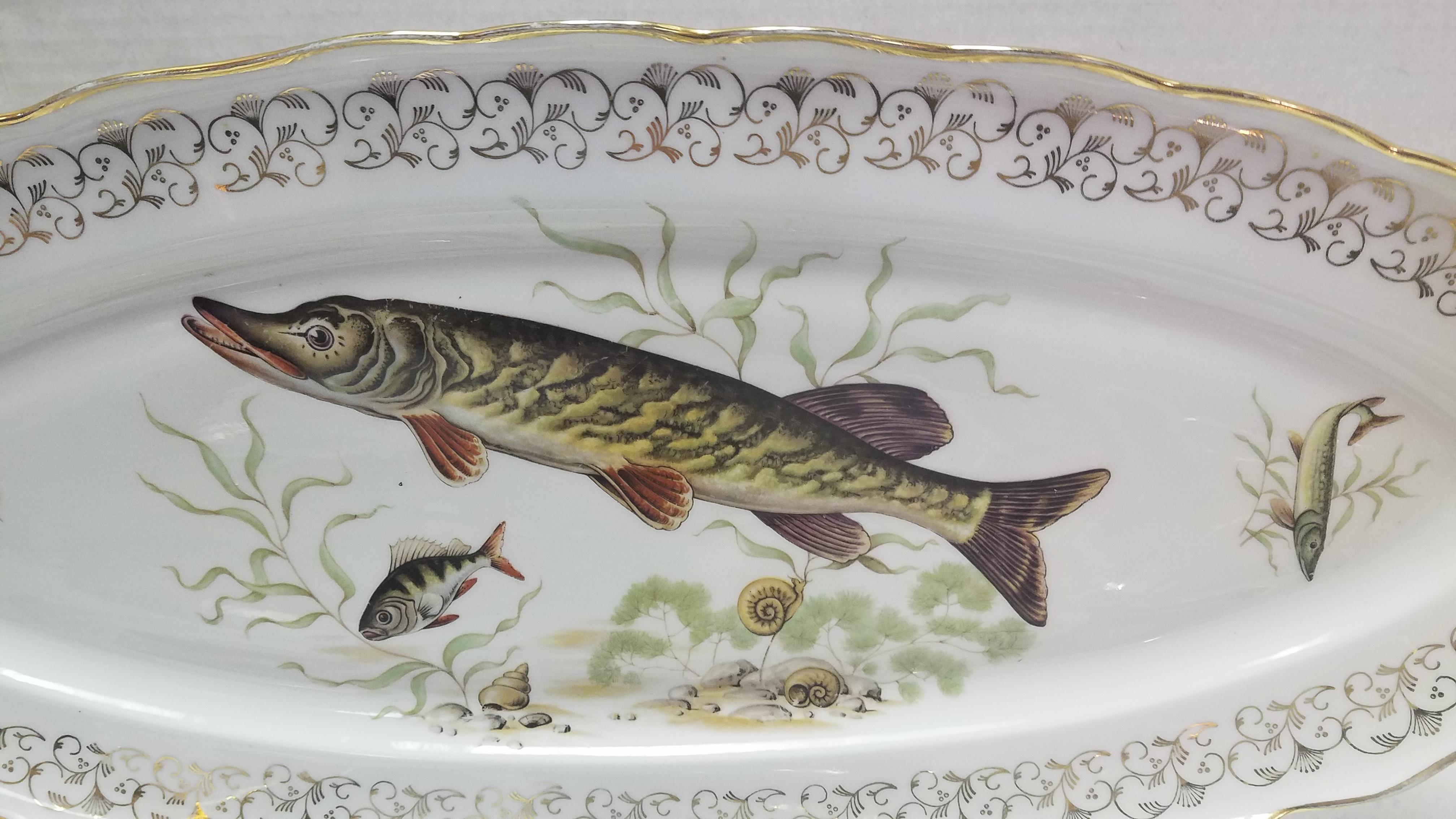 French Porcelain Fish Platter For Sale 5