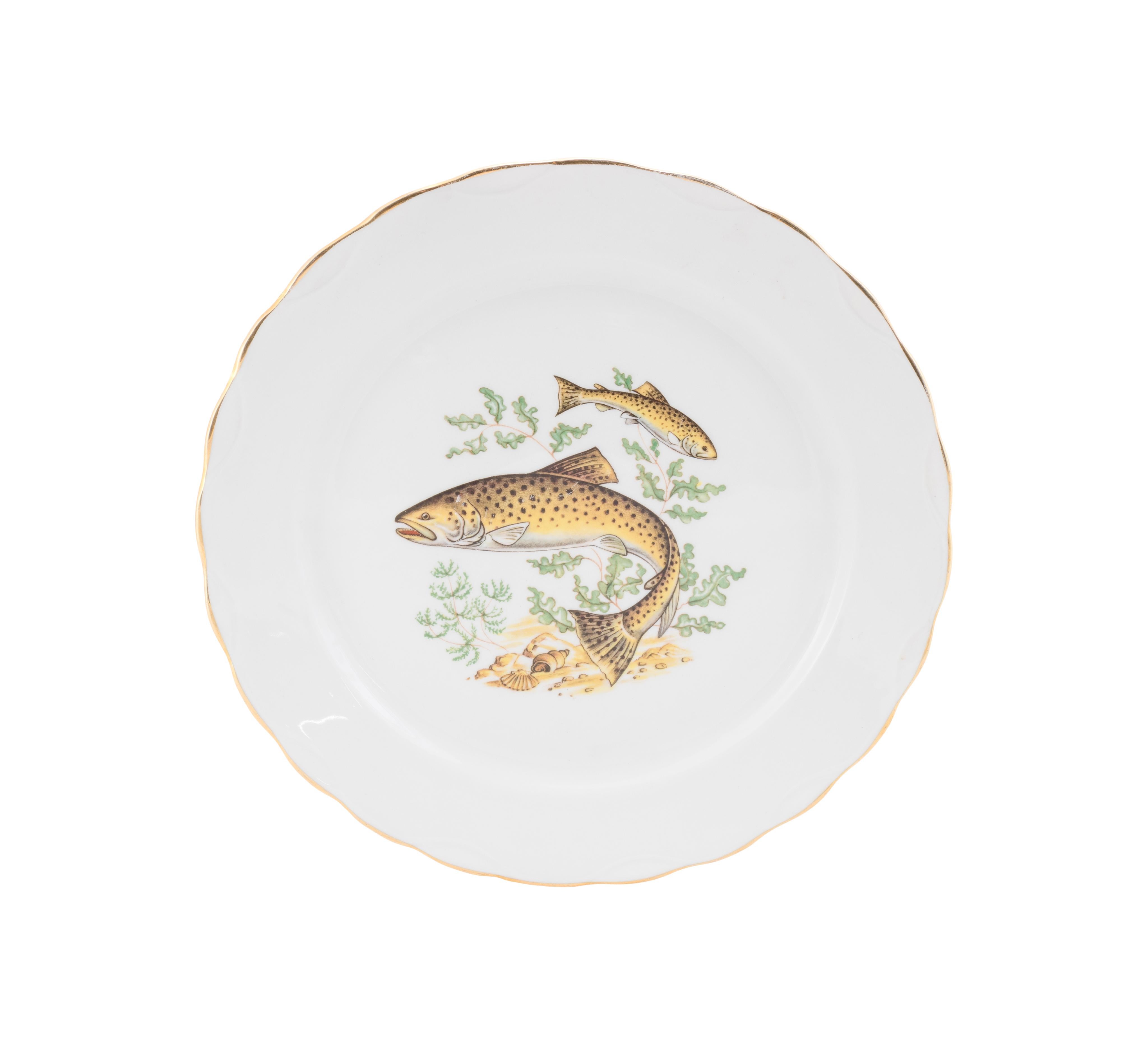 French Porcelain Fish Service For Sale 6
