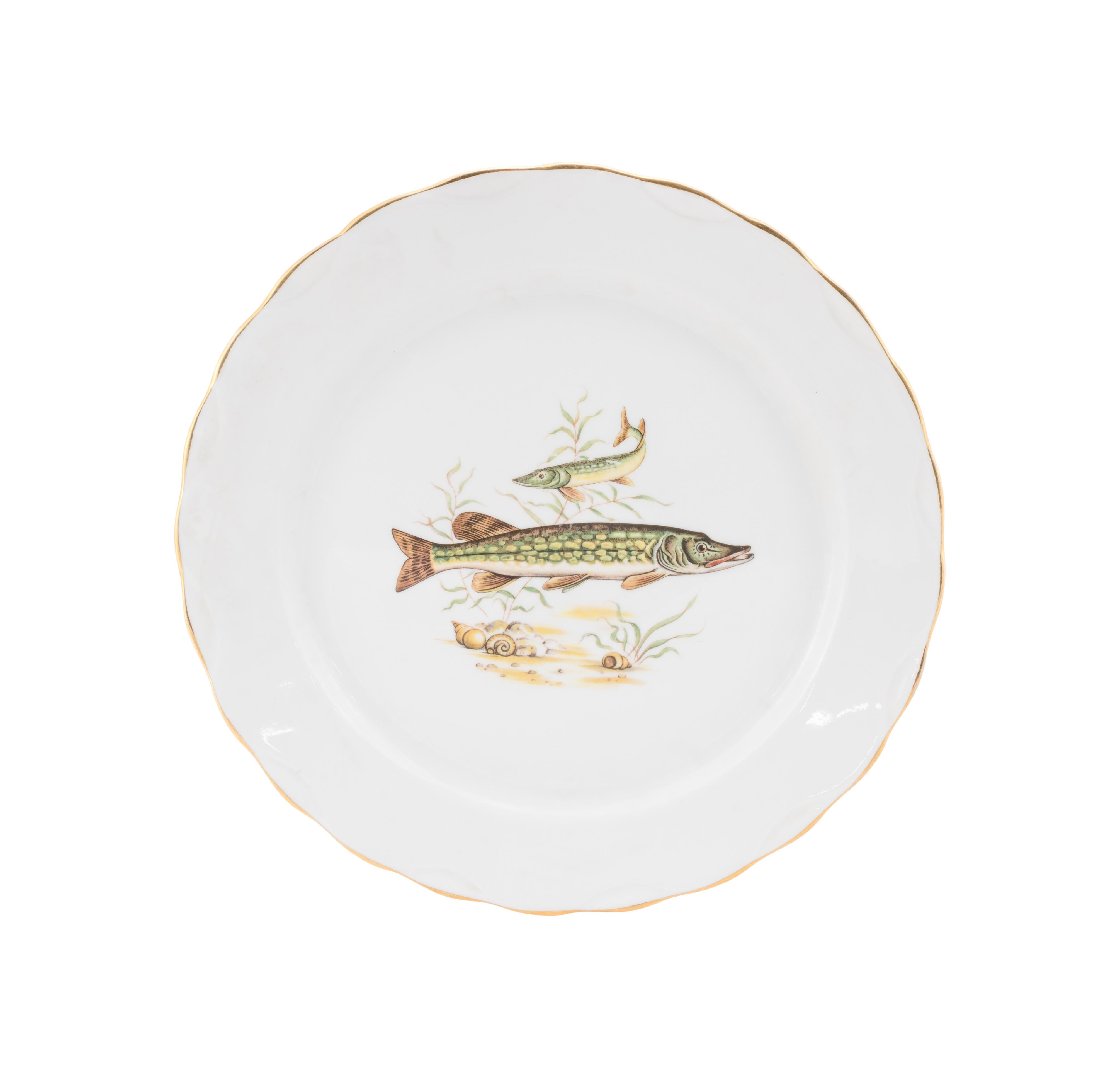 French Porcelain Fish Service For Sale 7