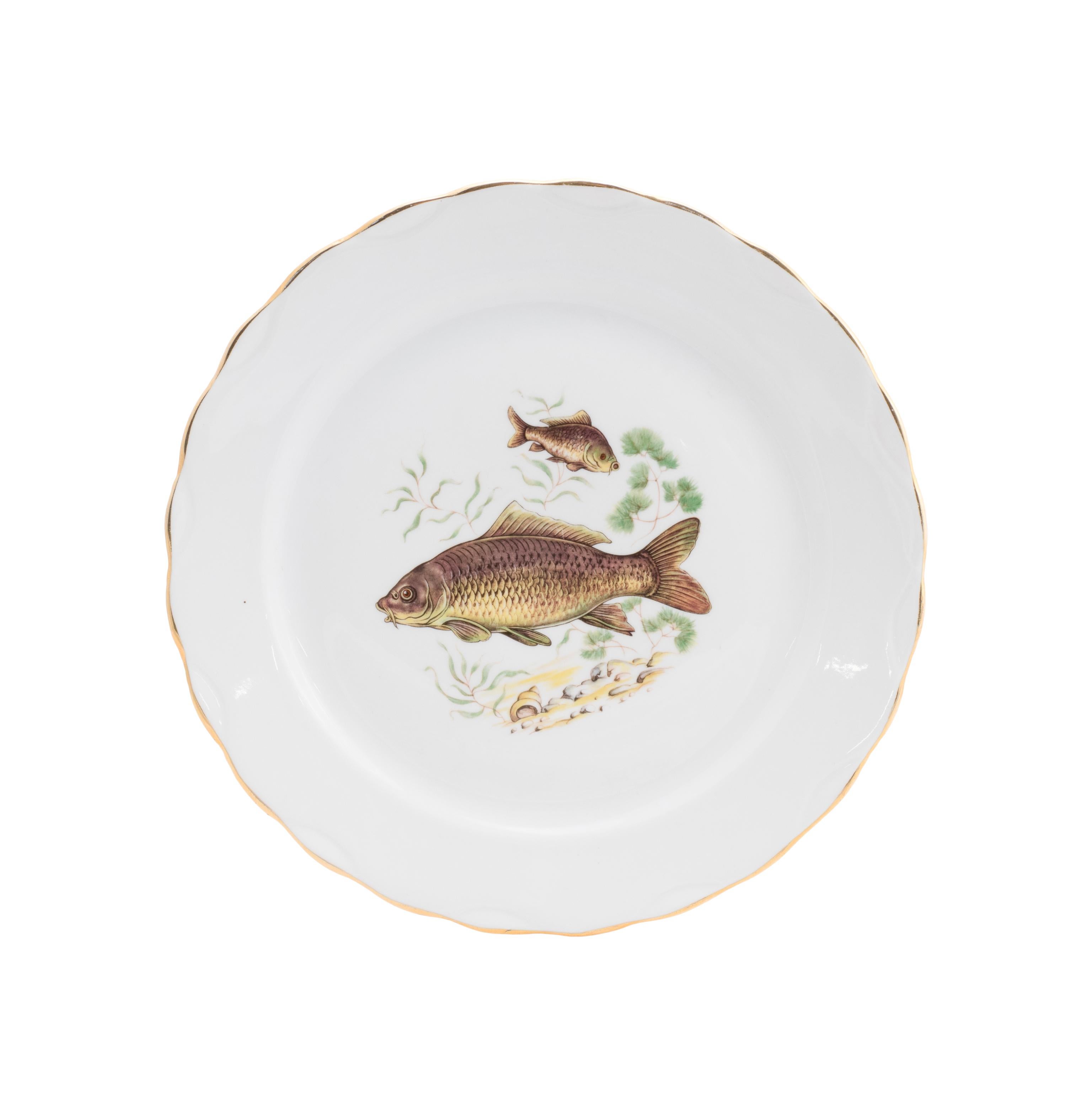 French Porcelain Fish Service For Sale 1