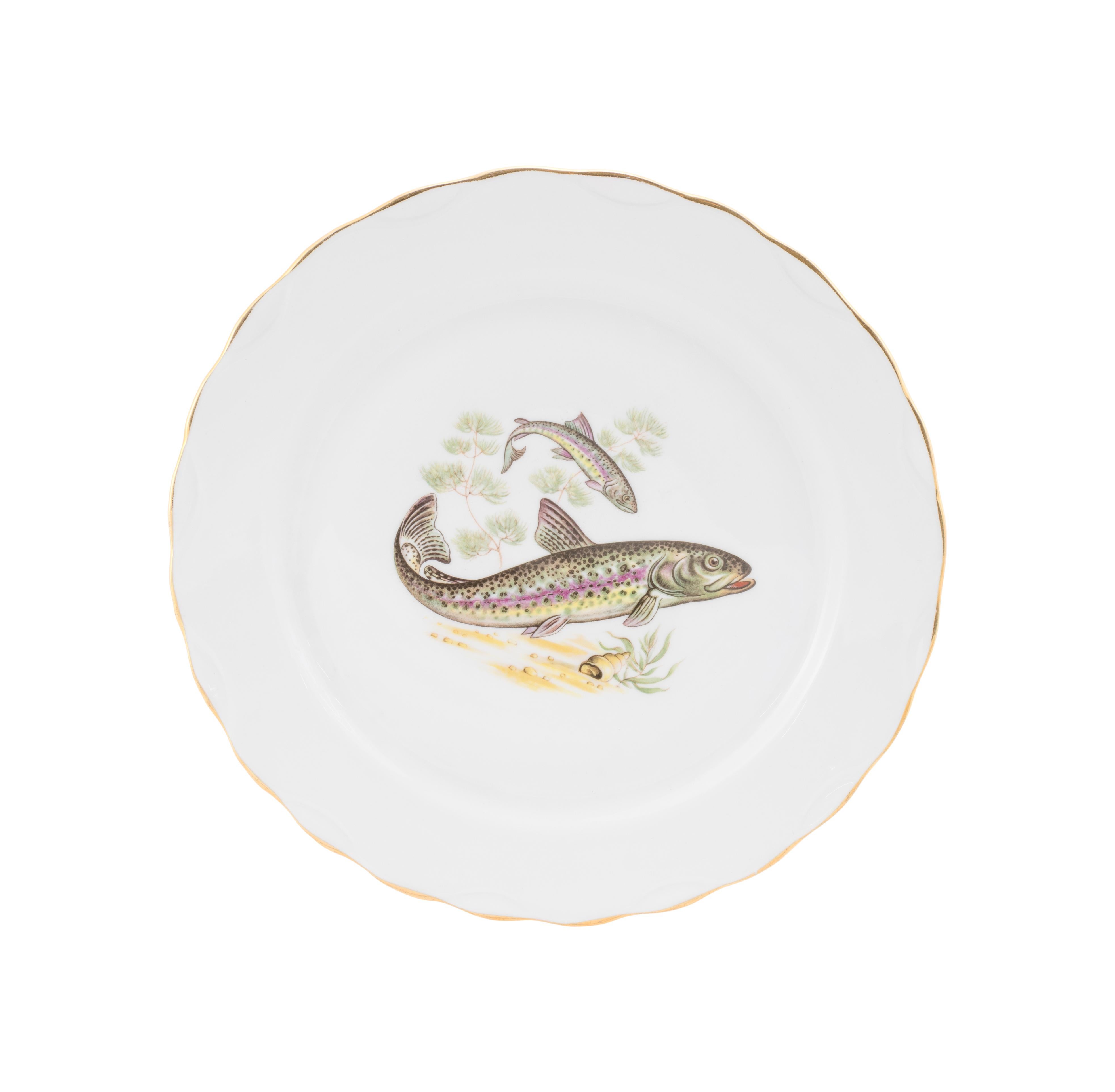 Porcelaine Service à poissons en porcelaine française en vente
