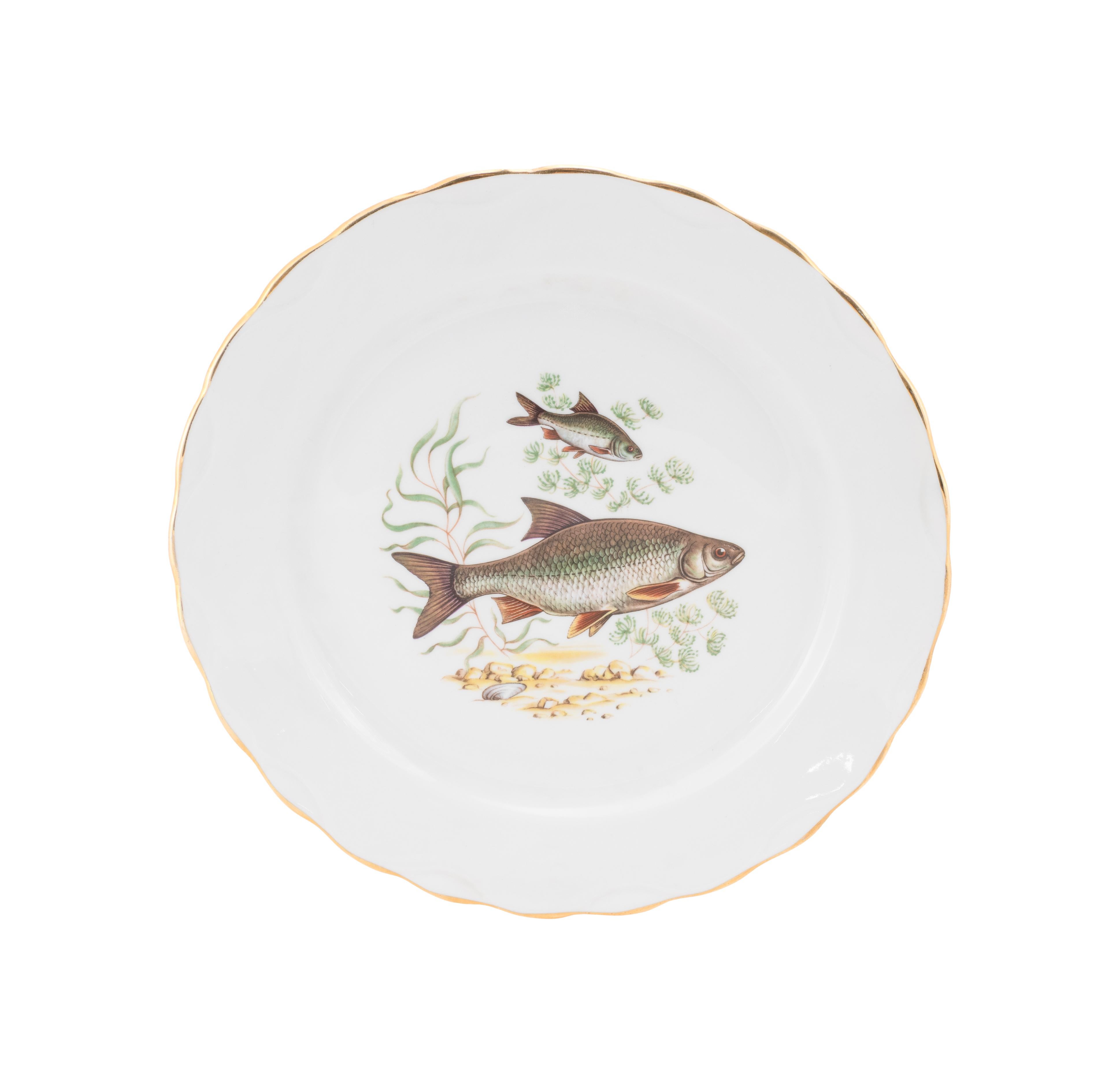 French Porcelain Fish Service For Sale 3
