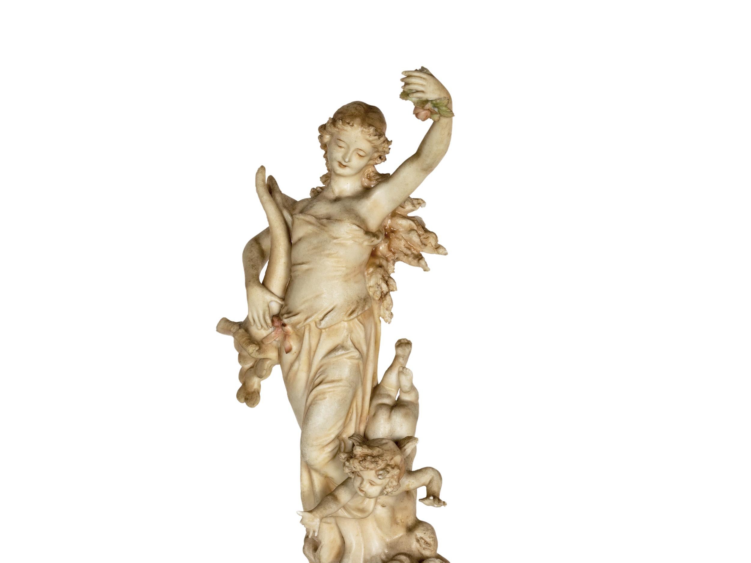 French Porcelain Fortuna Goddess Tyche Statue, Art Nouveau, 20th Century For Sale 1