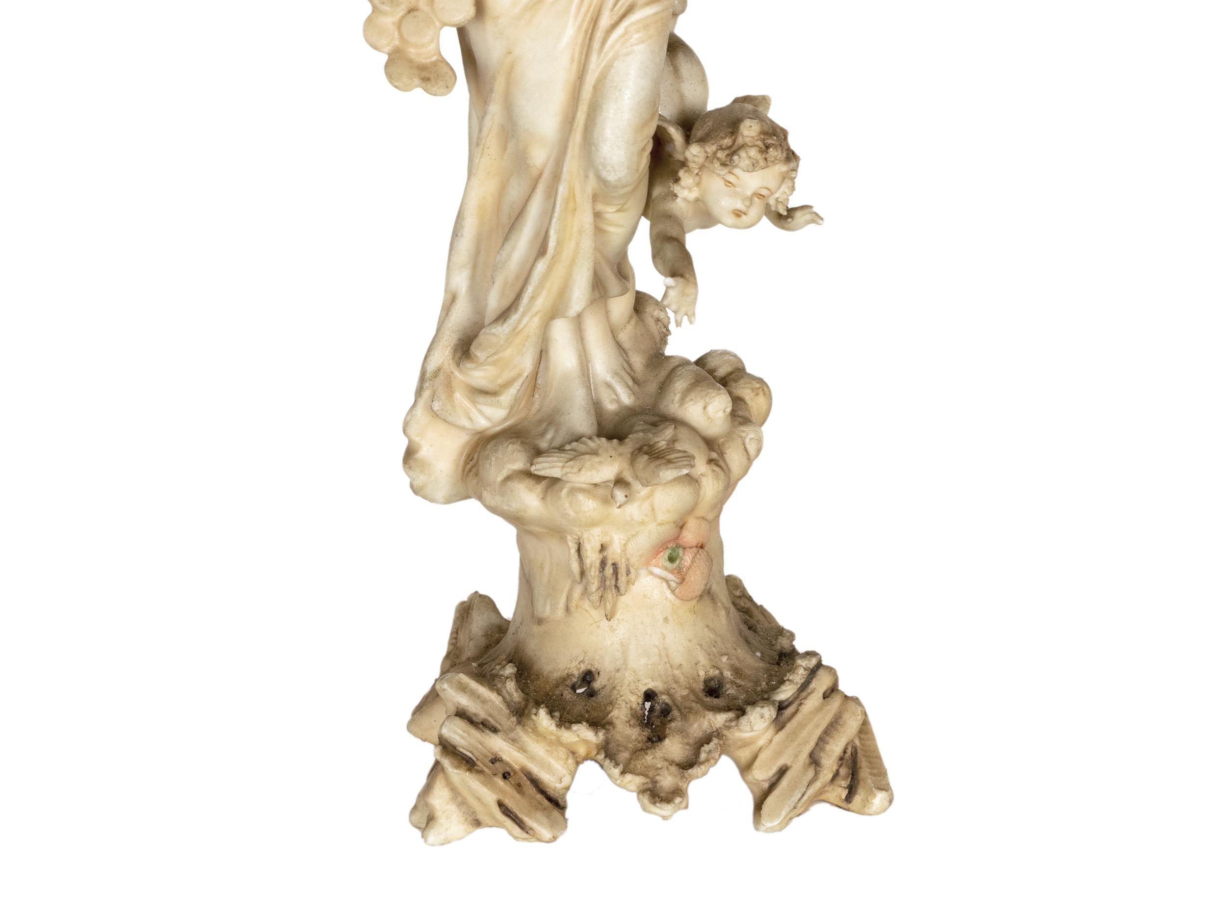 French Porcelain Fortuna Goddess Tyche Statue, Art Nouveau, 20th Century In Good Condition For Sale In Lisbon, PT