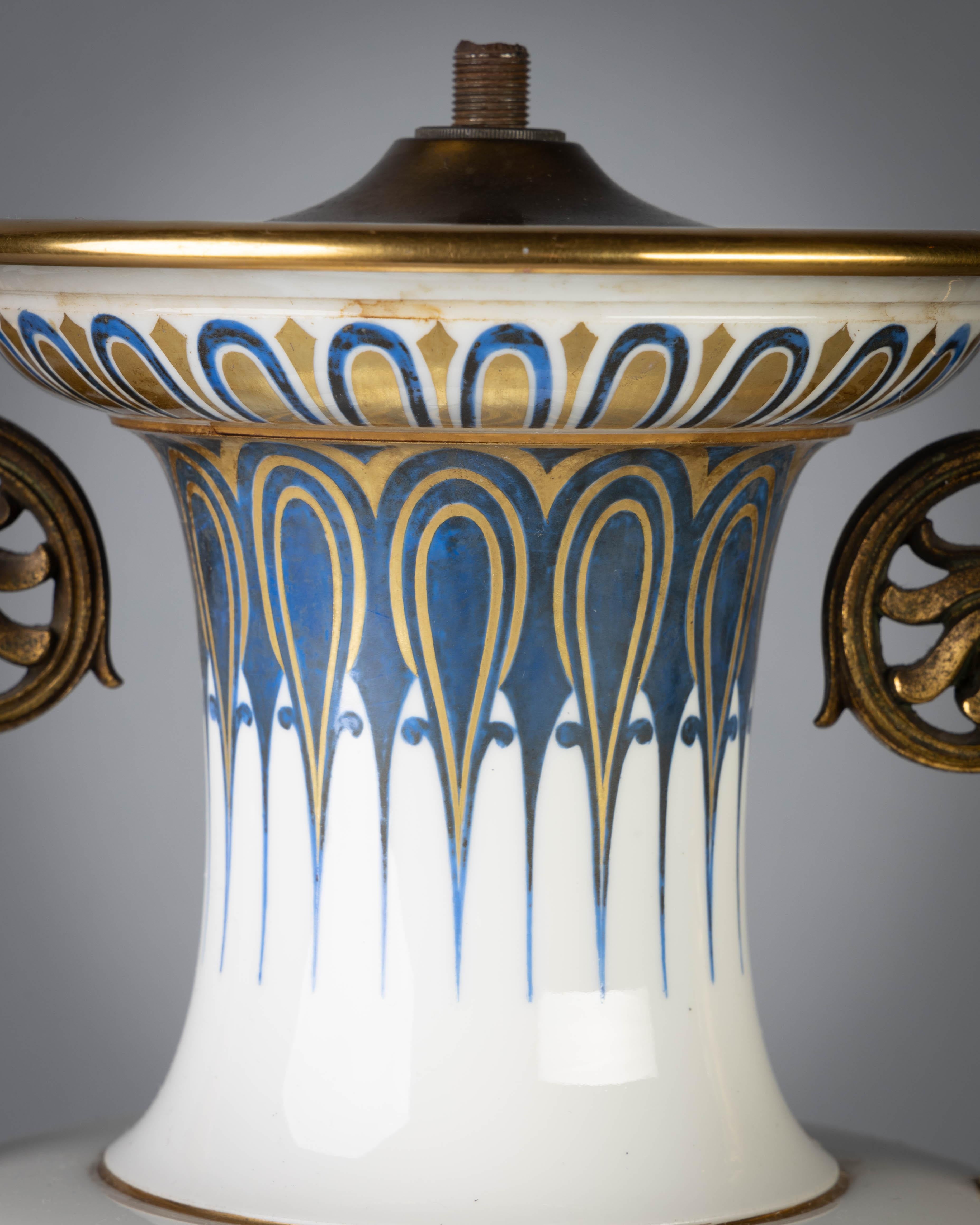 Mid-19th Century French Porcelain Gilt Bronze Mounted Sevres Vase, circa 1845 For Sale