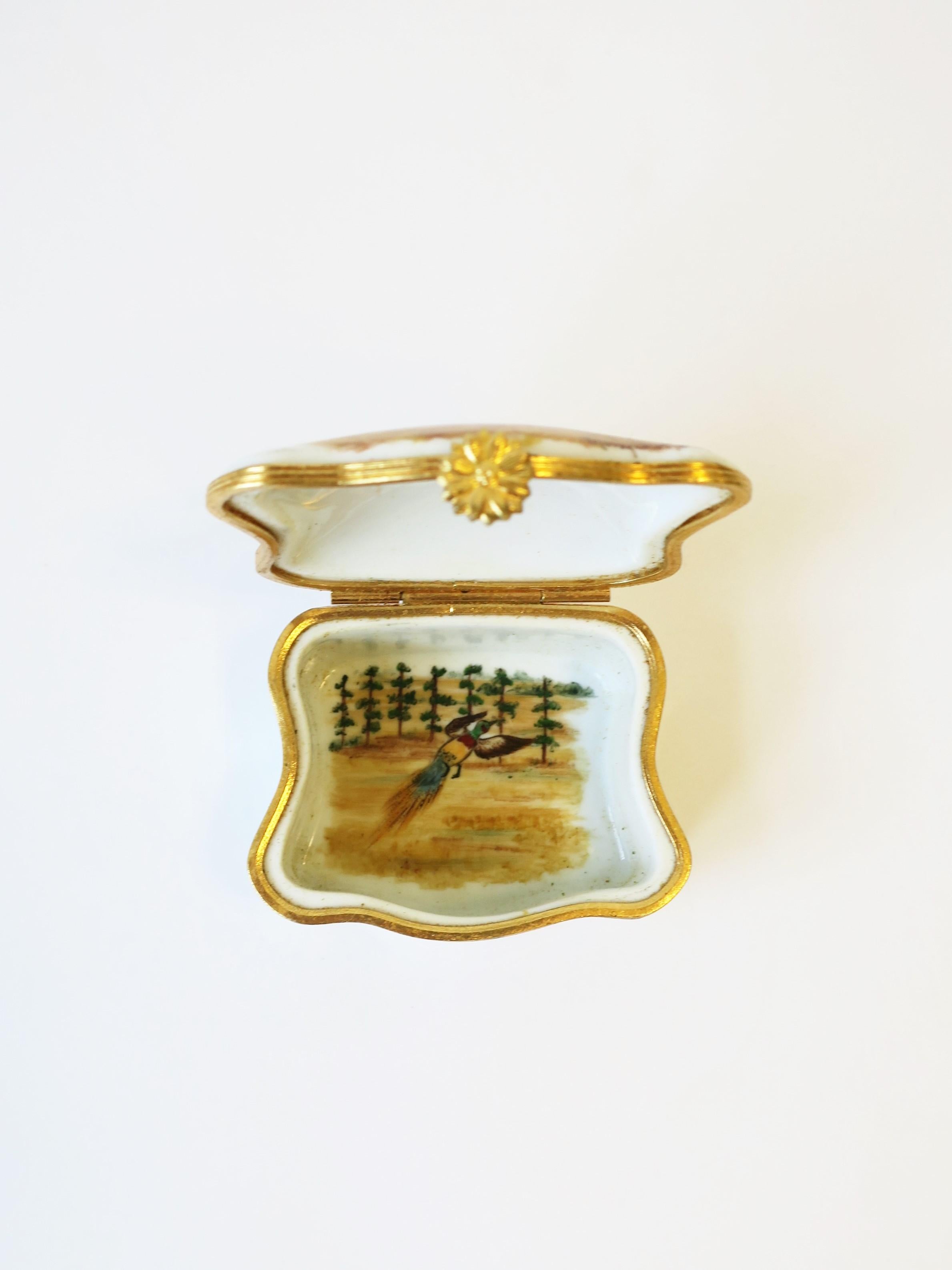 20th Century French Porcelain Golden Retriever Dog Jewelry Box