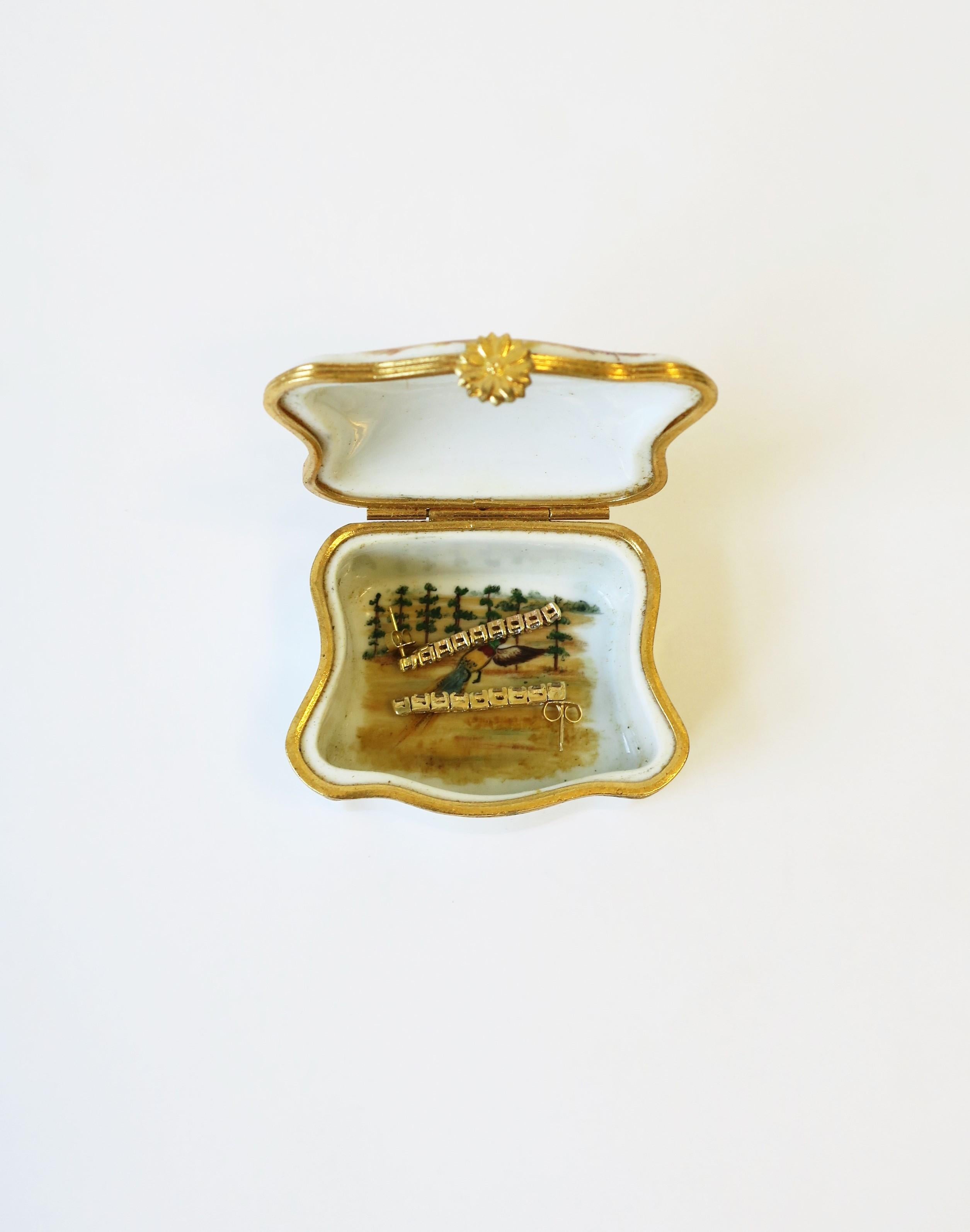 French Porcelain Golden Retriever Dog Jewelry Box 1