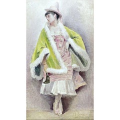 French Porcelain Hand Painted Plaque by E. La Fontaine, 19th Century