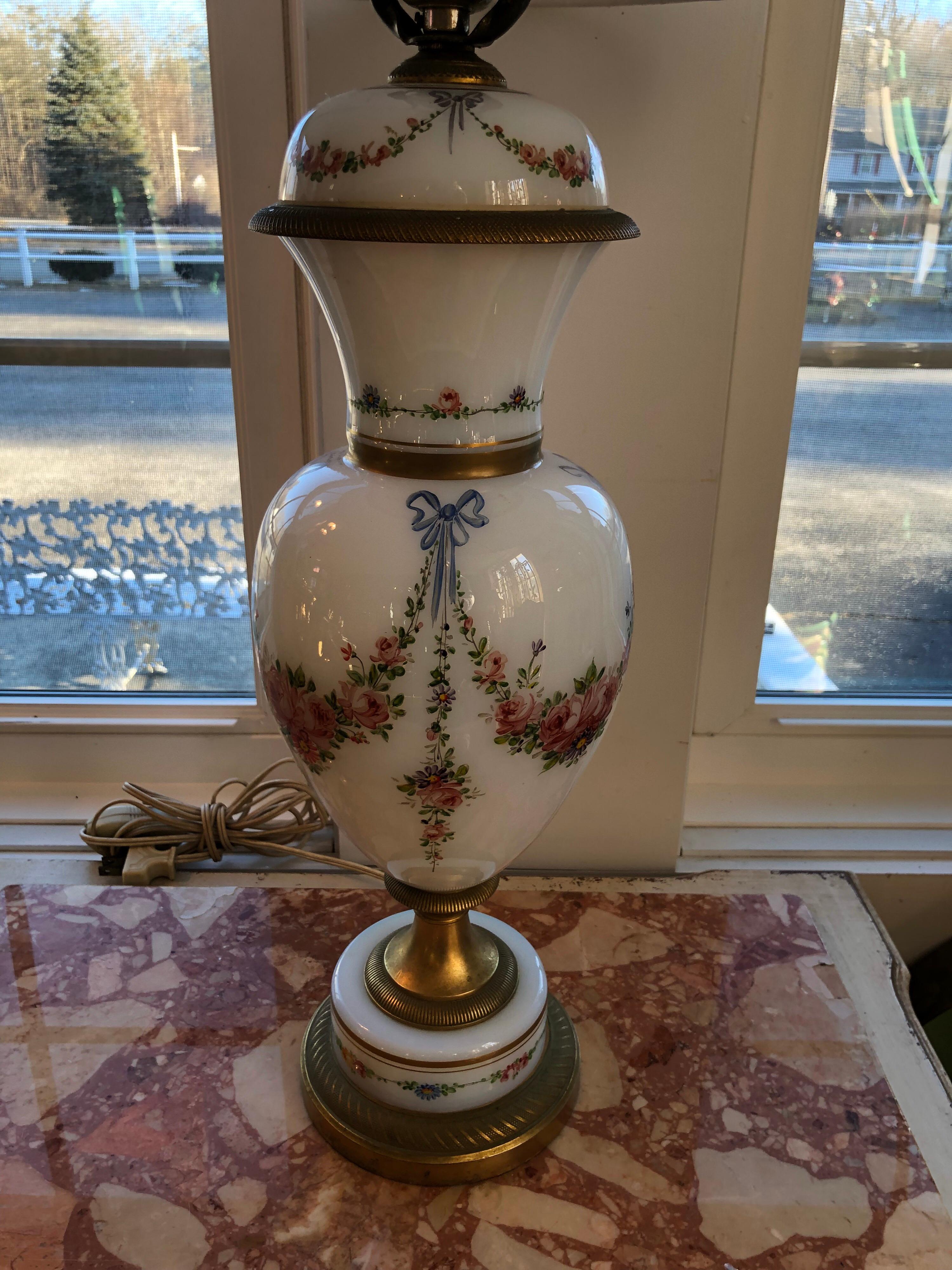Mid-20th Century French Porcelain Hand Signed Lamp