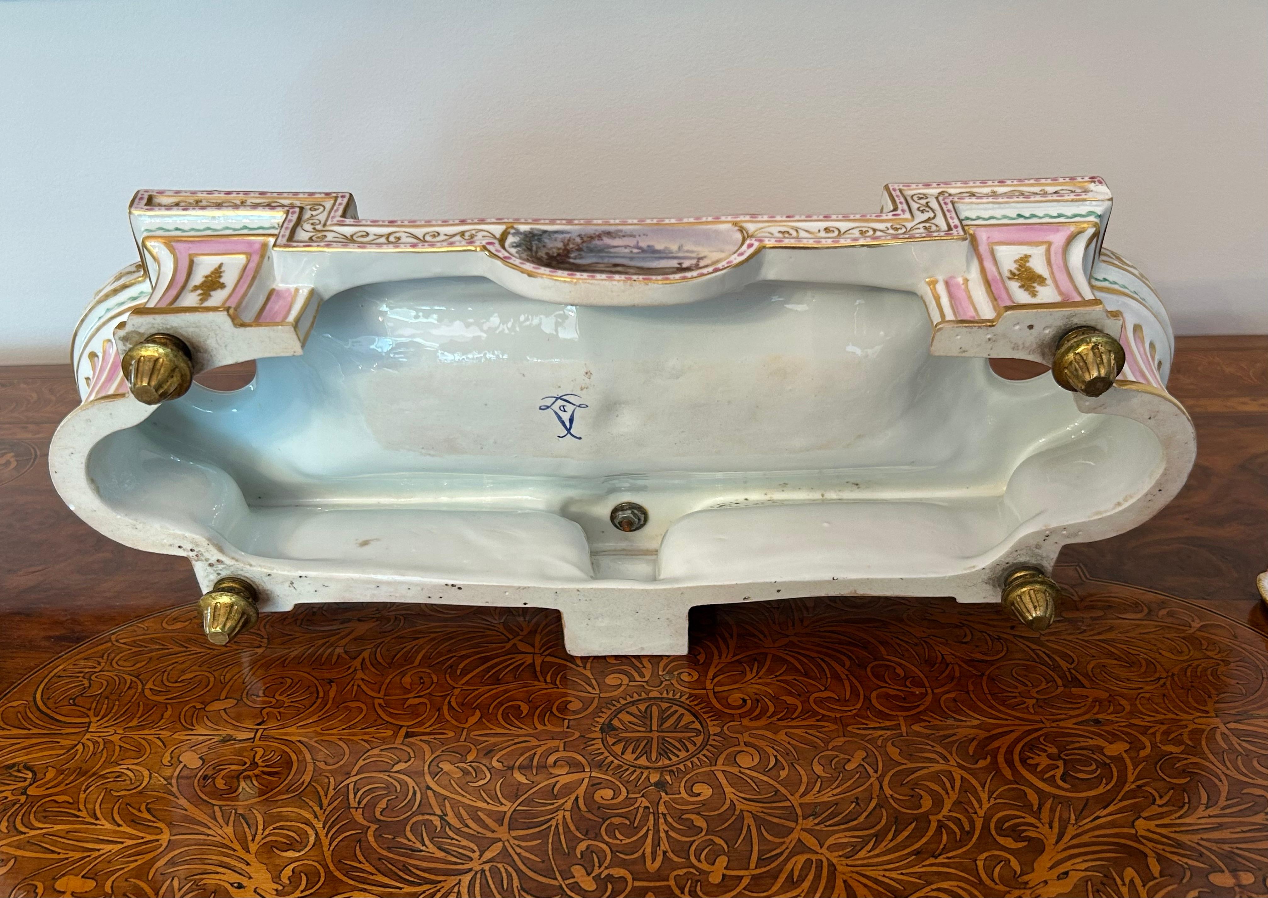 Französisches Porzellan-Tintenfass, Sèvres-Stil, 19. Jahrhundert im Angebot 9