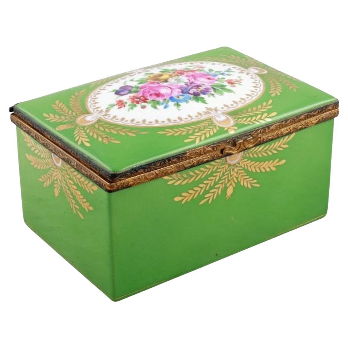 French Porcelain Jewel Box, 19th Century 