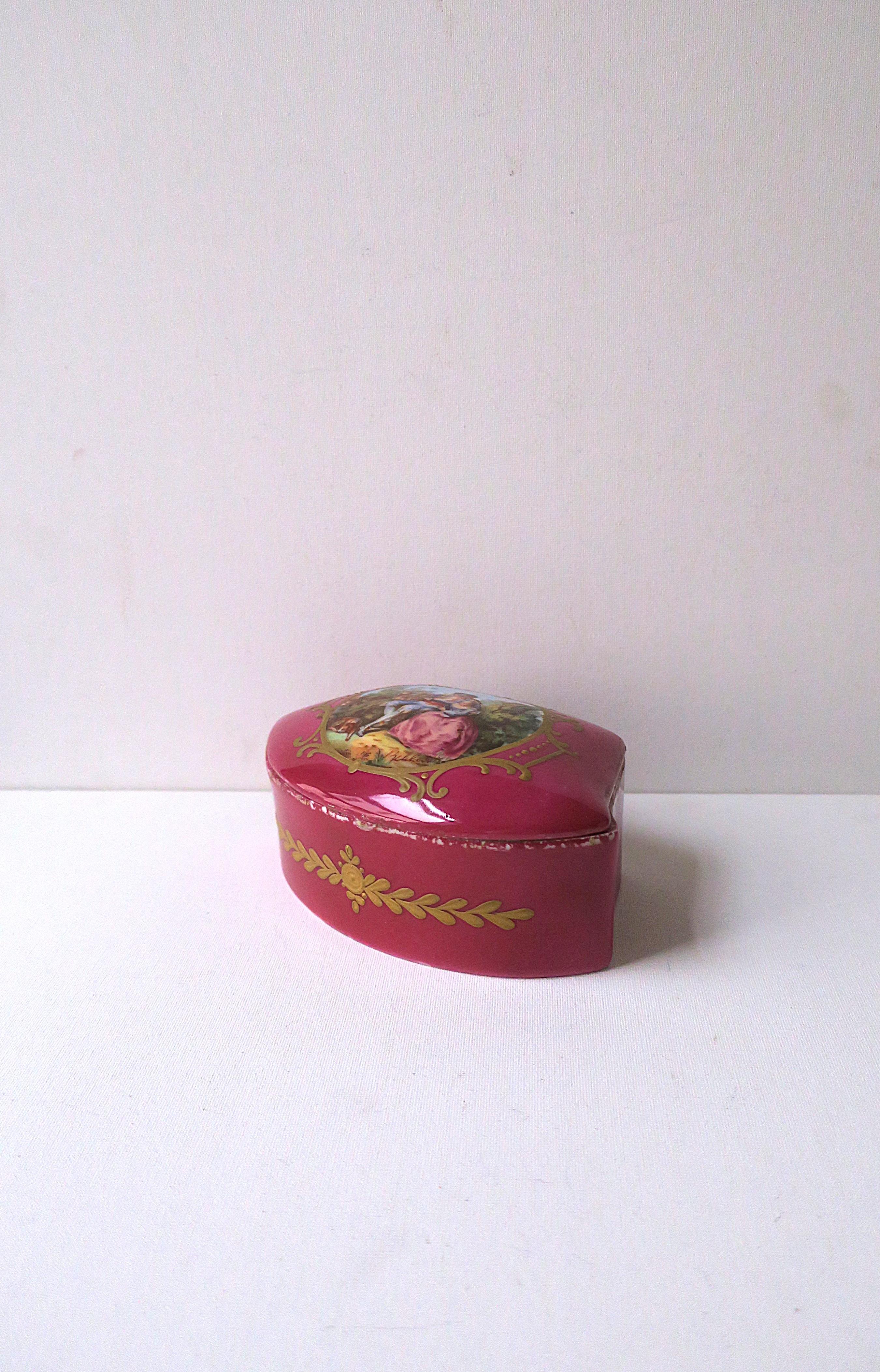 French Porcelain Jewelry Box For Sale 6