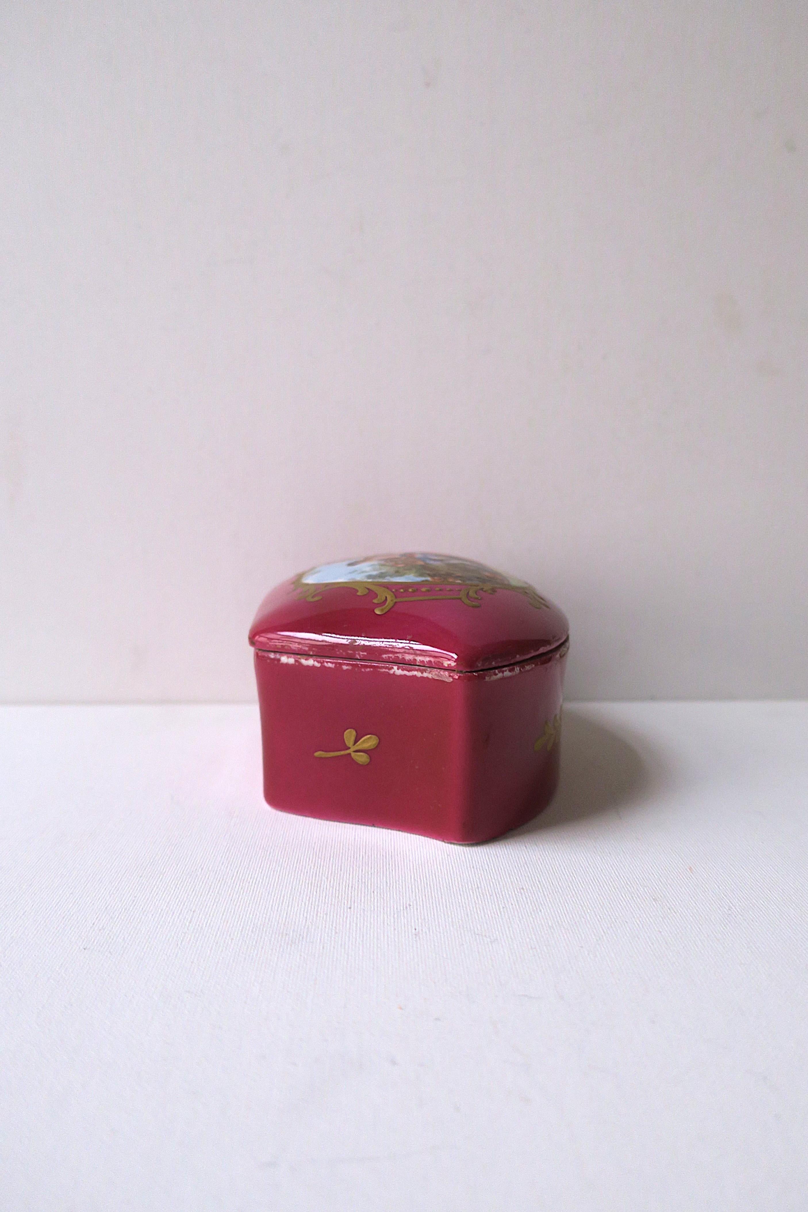 French Porcelain Jewelry Box For Sale 10