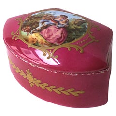 Antique French Porcelain Jewelry Box
