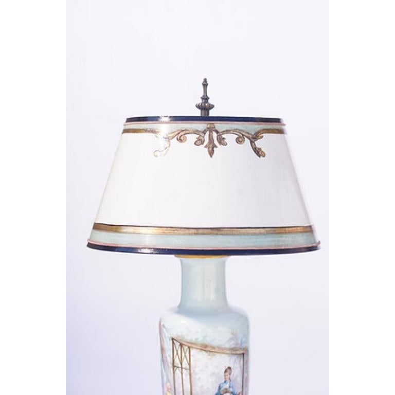 Cineserie Lampade in porcellana francese con tema Chinoiserie, XIX secolo in vendita